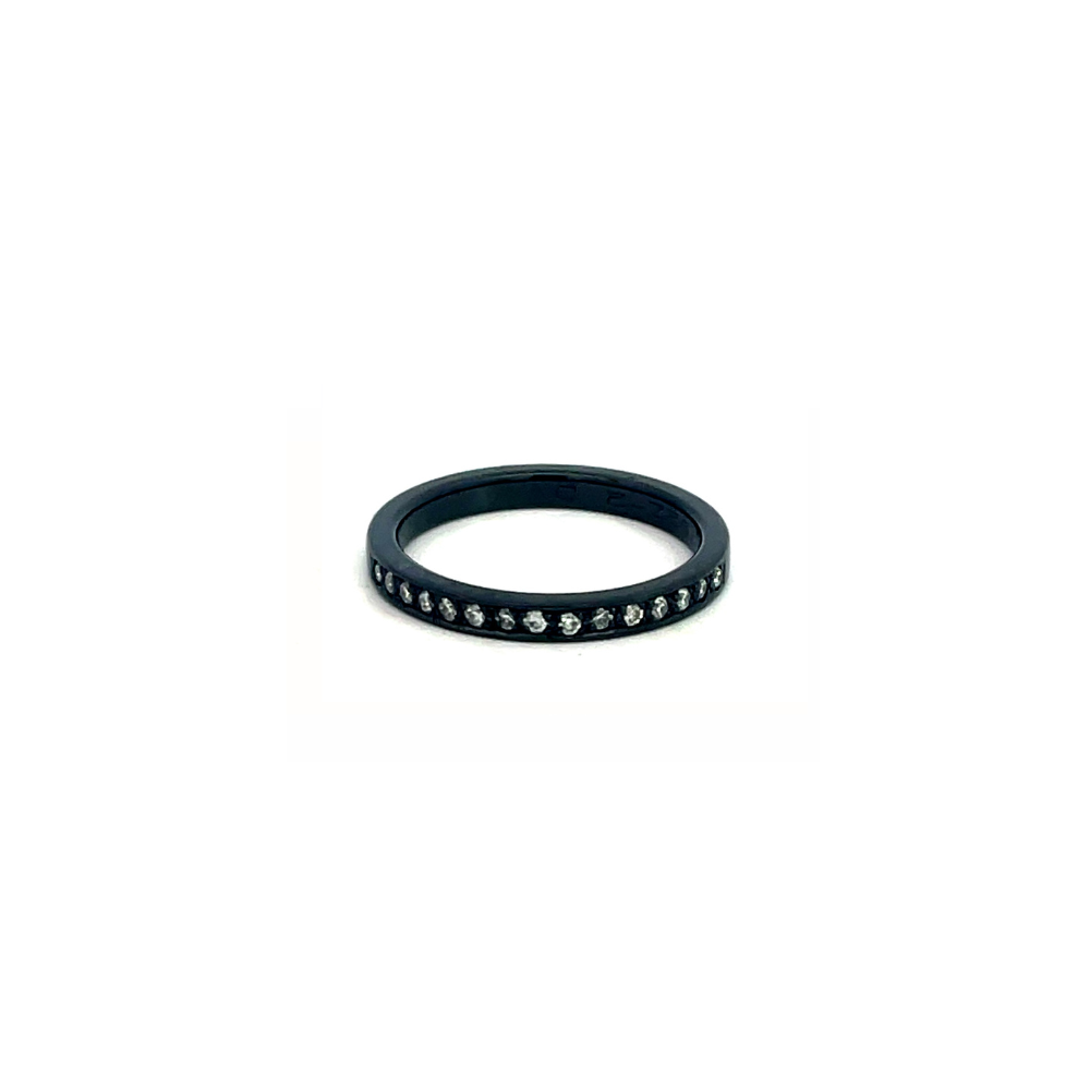 ZiRO Black Zirconium & Diamond 3mm Band