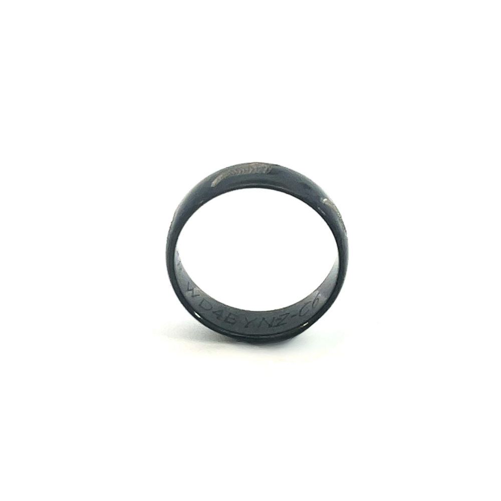 ZIRO Black Zirconium Skull Patterned 7mm Band