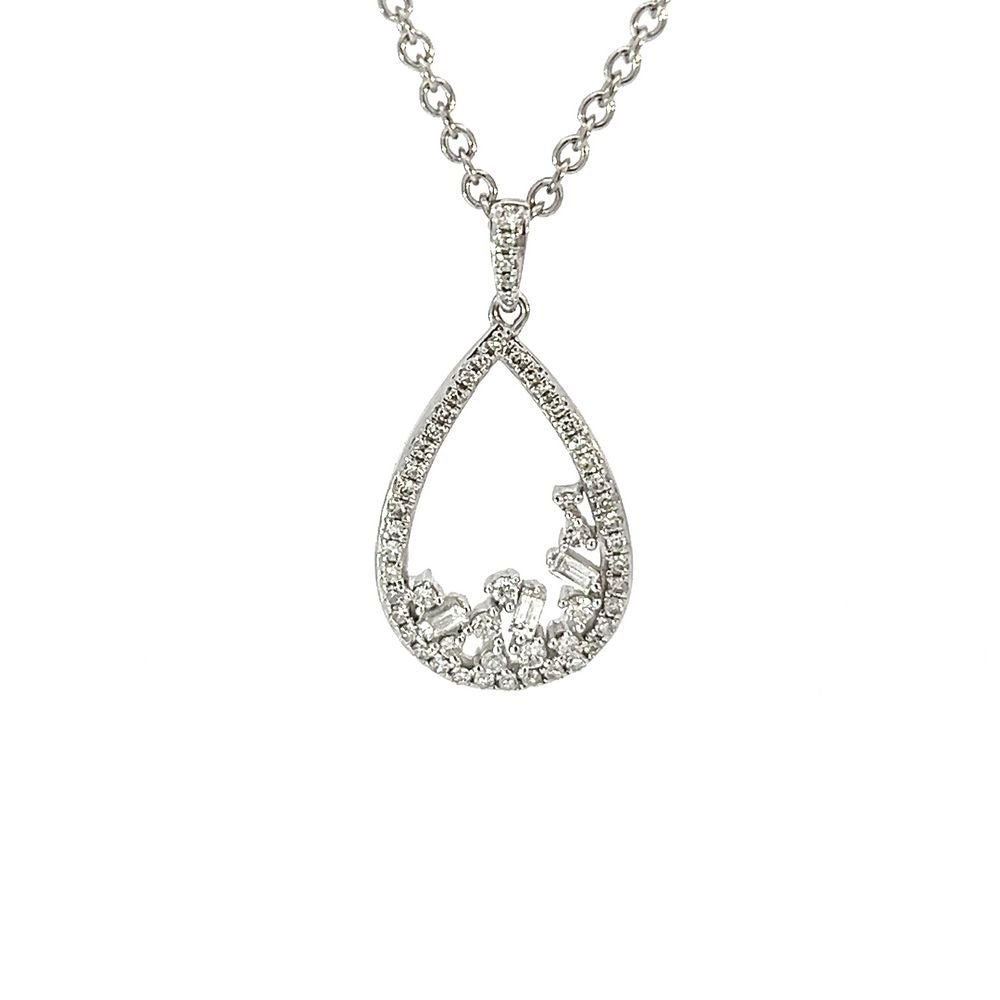 9ct Gold Teardrop Diamond Pendant