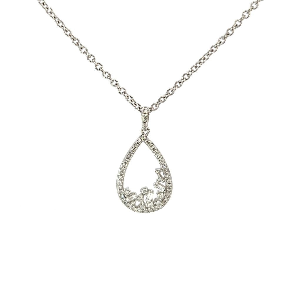 9ct Gold Teardrop Diamond Pendant