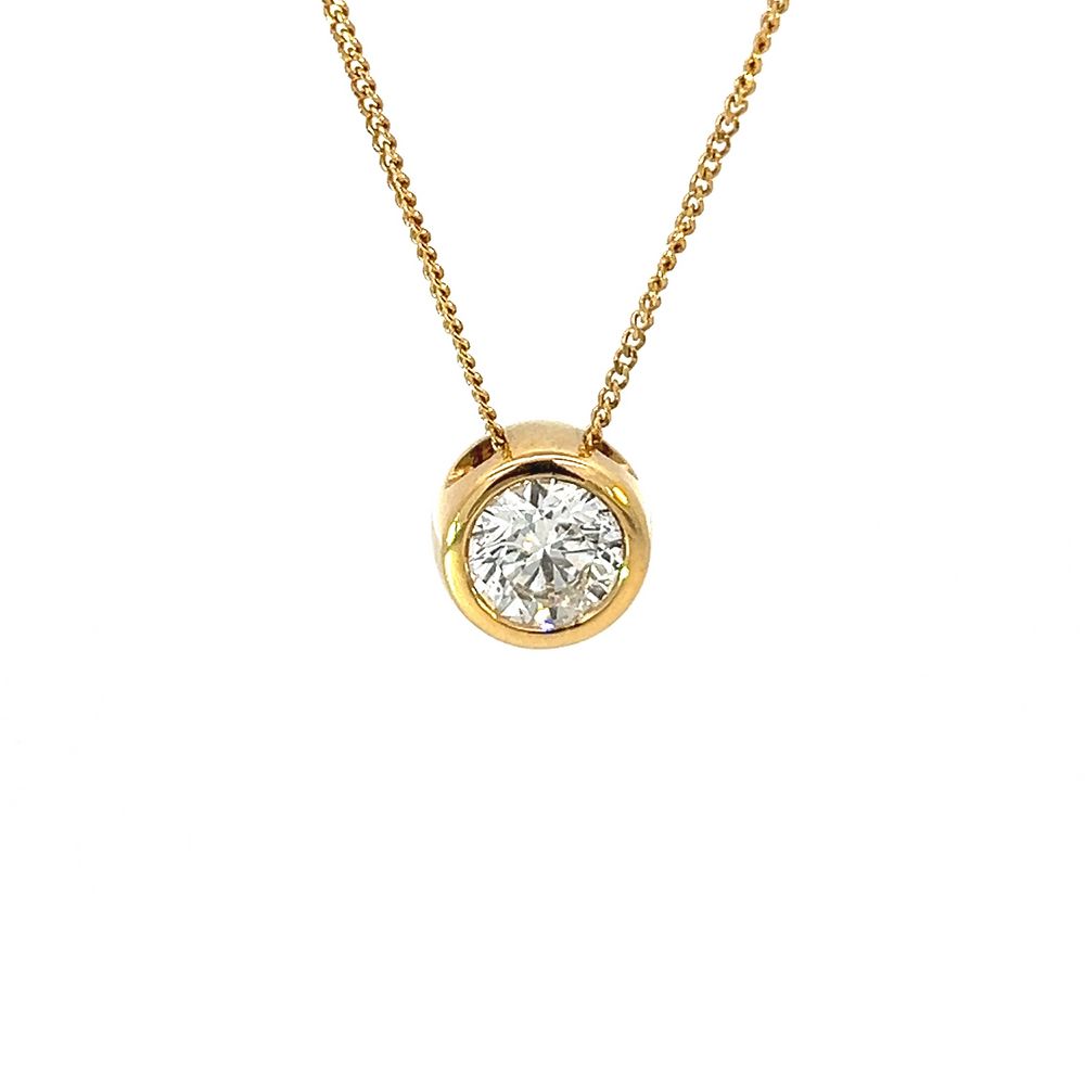 1.245ct Diamond Solitaire Pendant in 18ct Yellow Gold