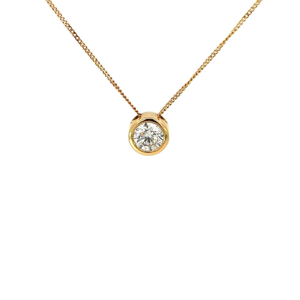 1.245ct Diamond Solitaire Pendant in 18ct Yellow Gold