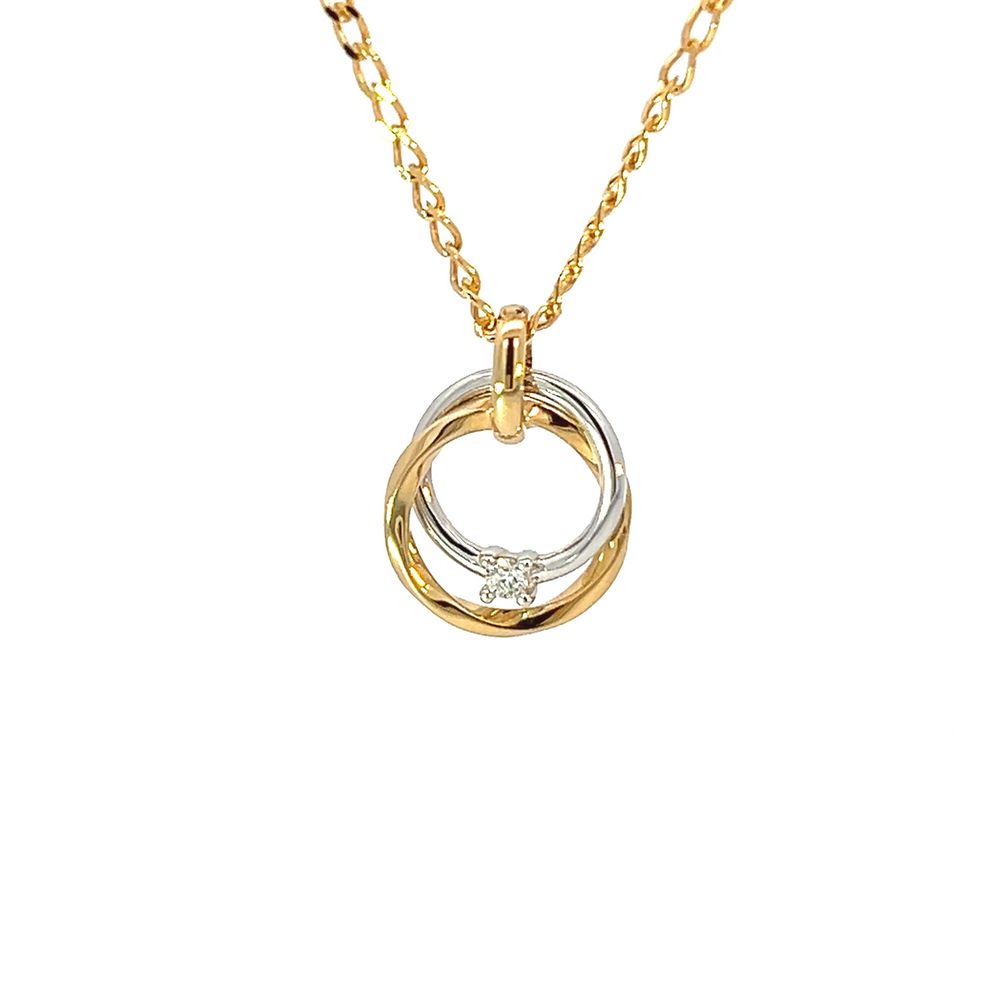 18ct Gold Interlinked Rings Pendant