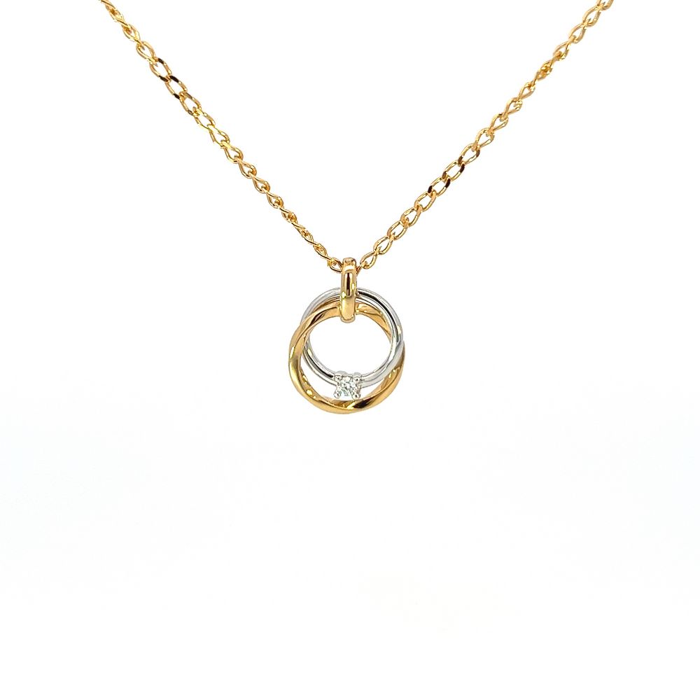 18ct Gold Interlinked Rings Pendant