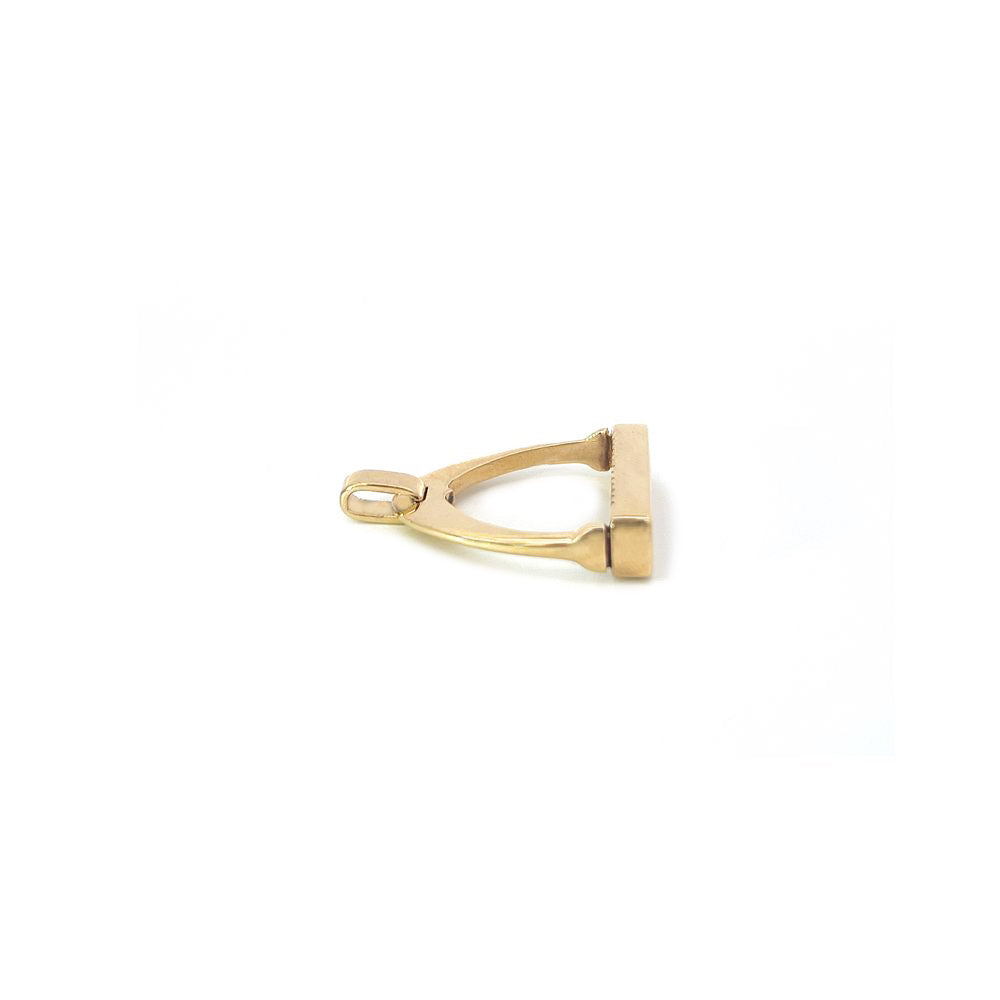 Handmade Yellow Gold Large Stirrup Pendant