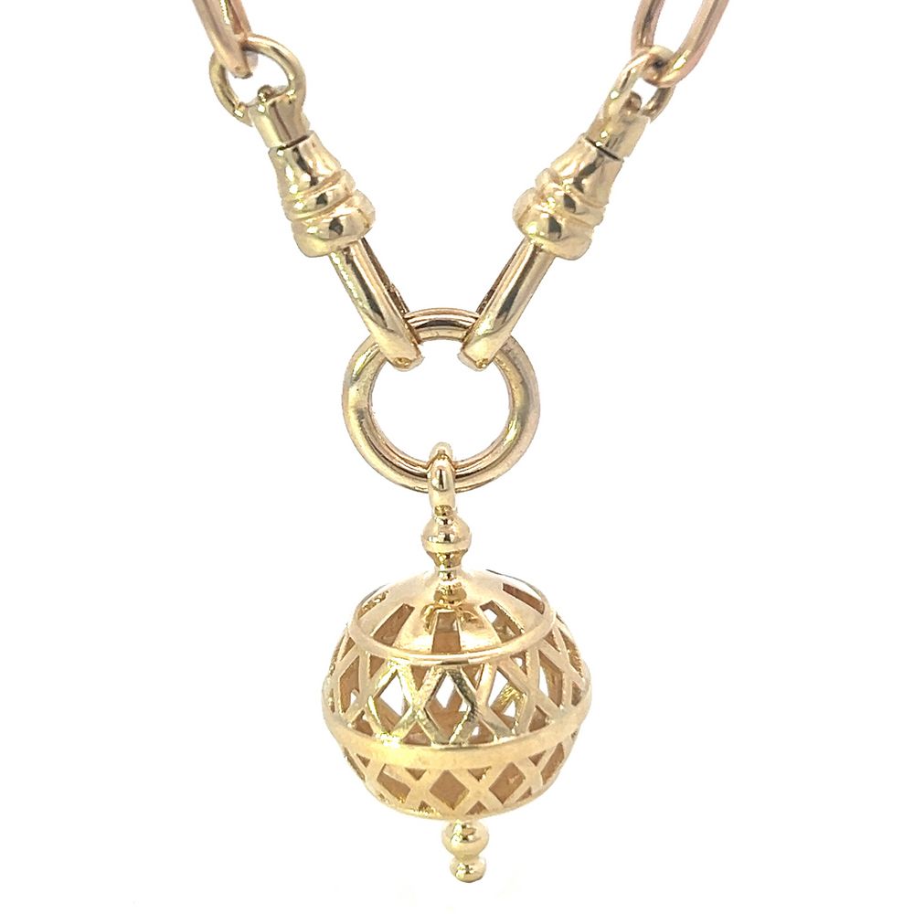 Handmade Yellow Gold Filigree Orb Pendant