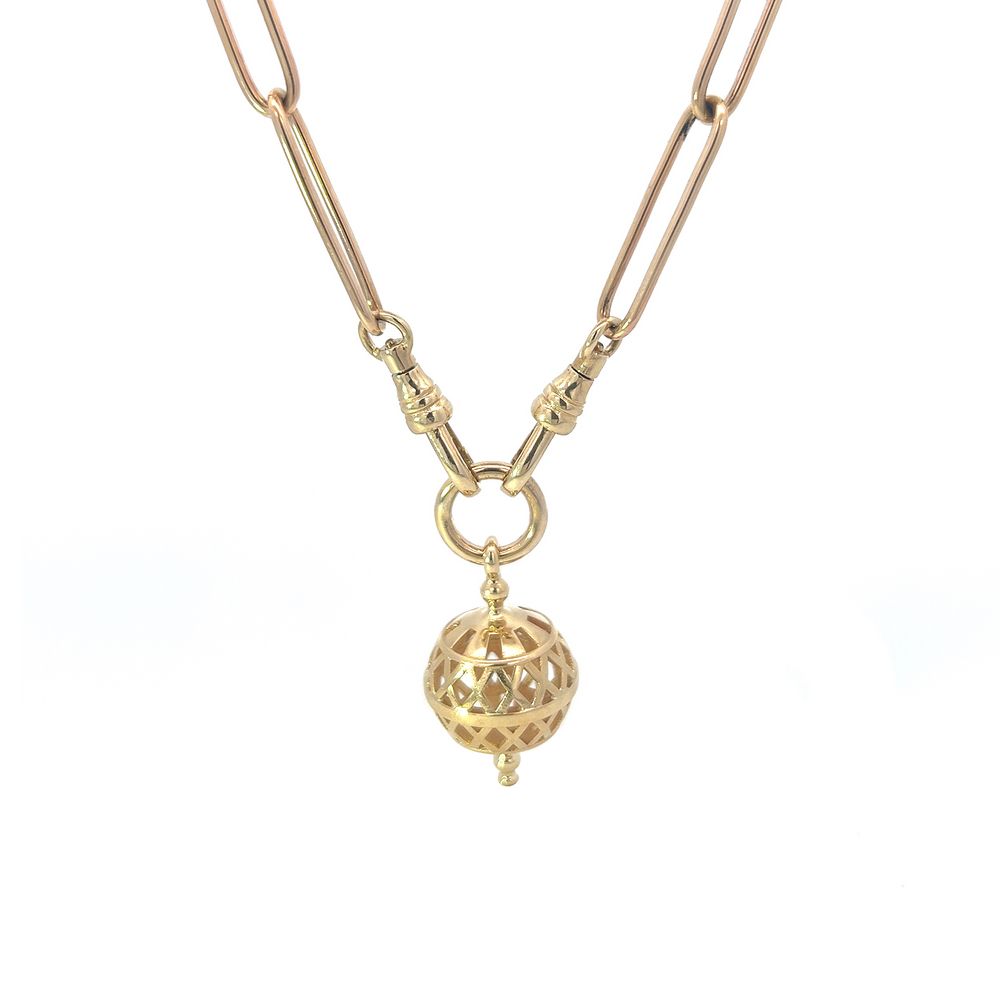 Handmade Yellow Gold Filigree Orb Pendant