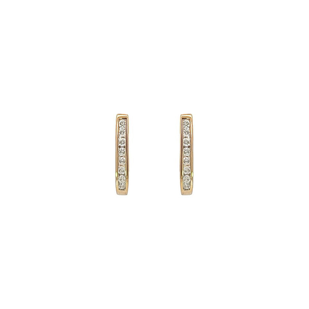 Diamond Oval Huggies in 9ct Yellow Gold