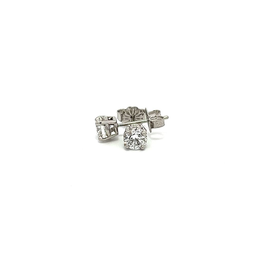 1ct Diamond Solitaire Studs in Platinum