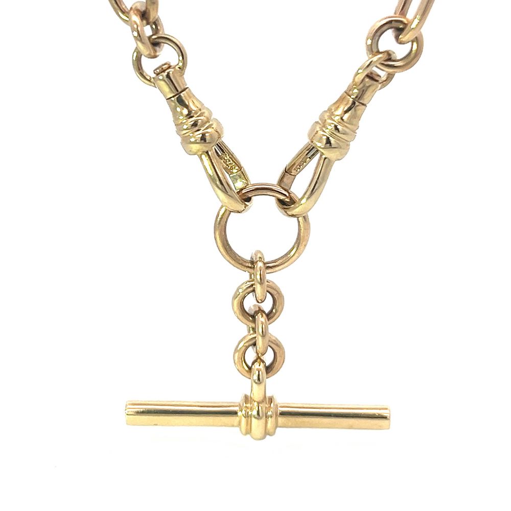 Handmade 3:1 Paperclip Link Fob Chain in Yellow Gold