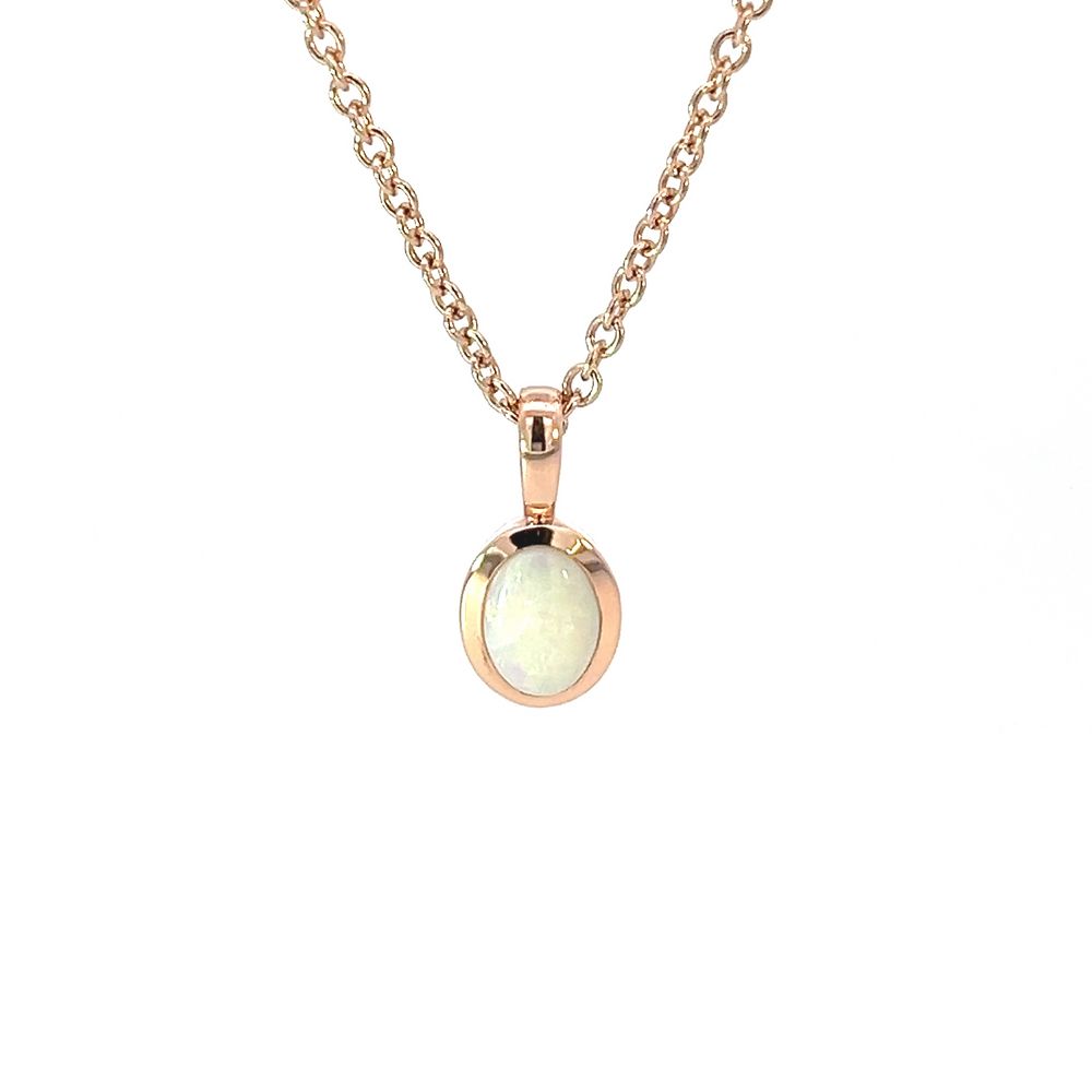 Oval Opal Pendant in 9ct Rose Gold