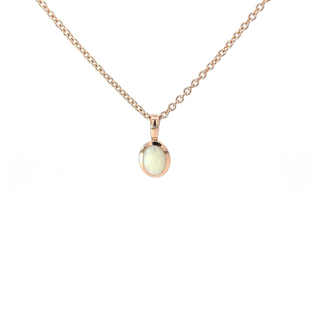 Oval Opal Pendant in 9ct Rose Gold