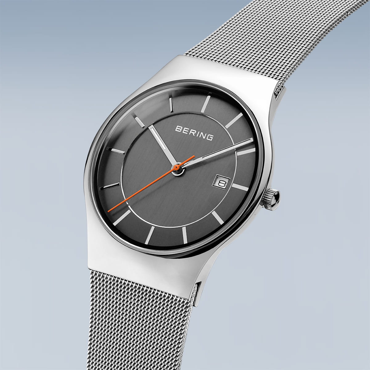 BERING Classic Polished Grey Men's Watch