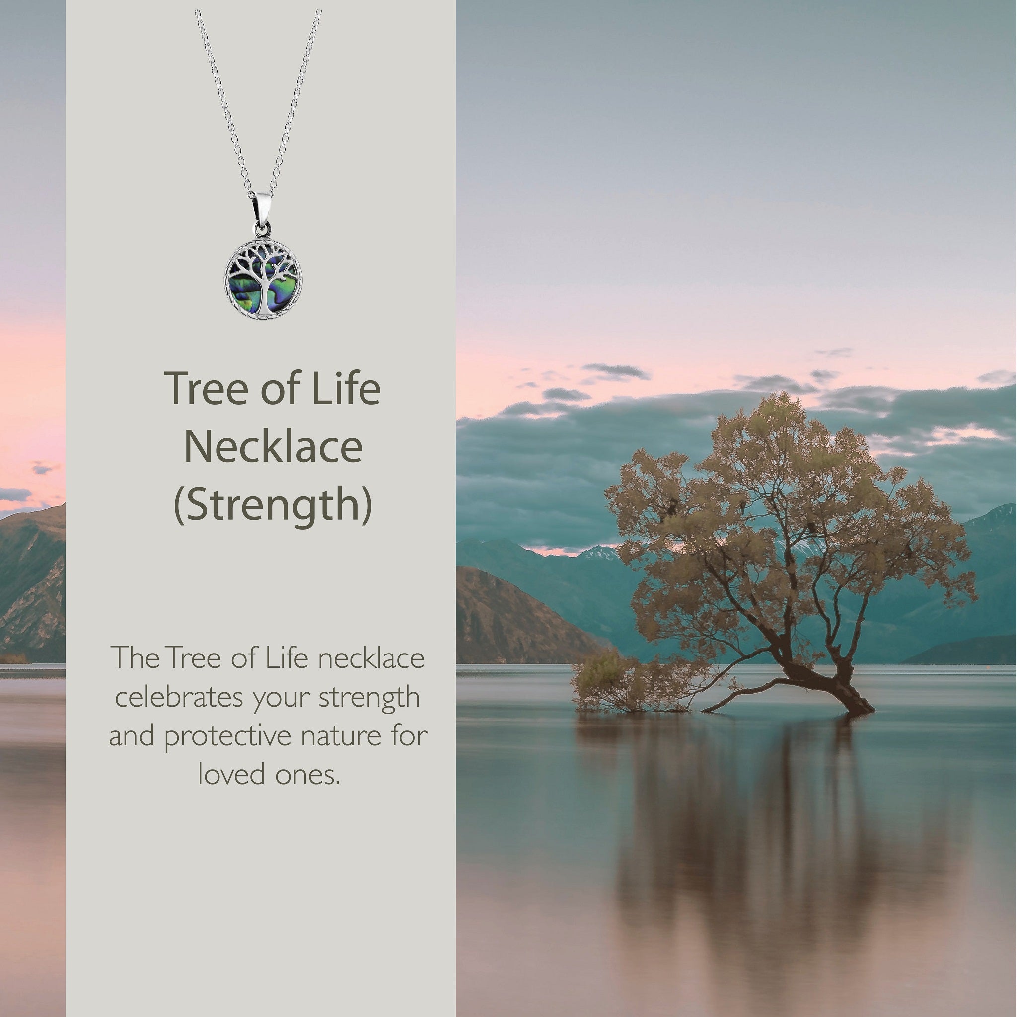 Evolve Tree of Life Pāua Necklace (Strength)