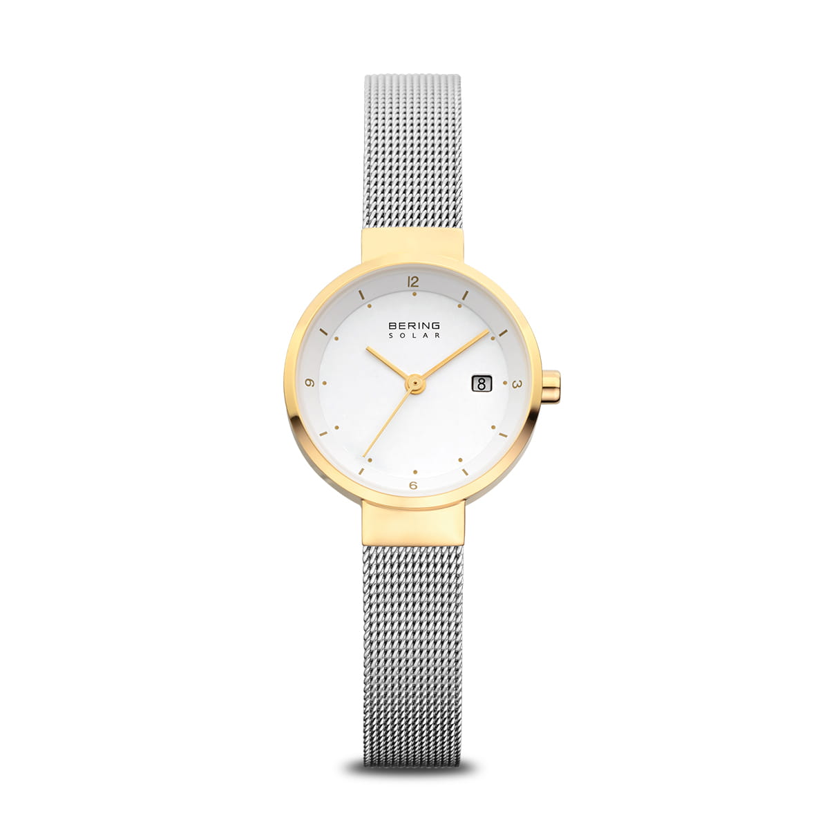 BERING Solar Polished Gold Ladies Watch