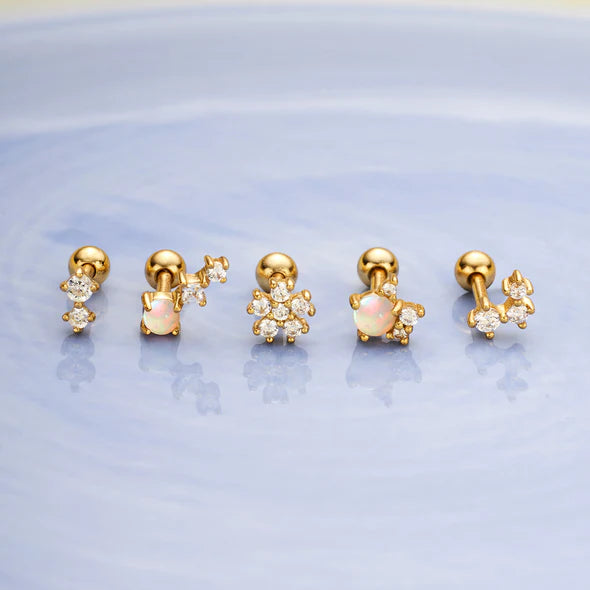 Ania Haie Gold Kyoto Opal Climber Barbell Single Earring