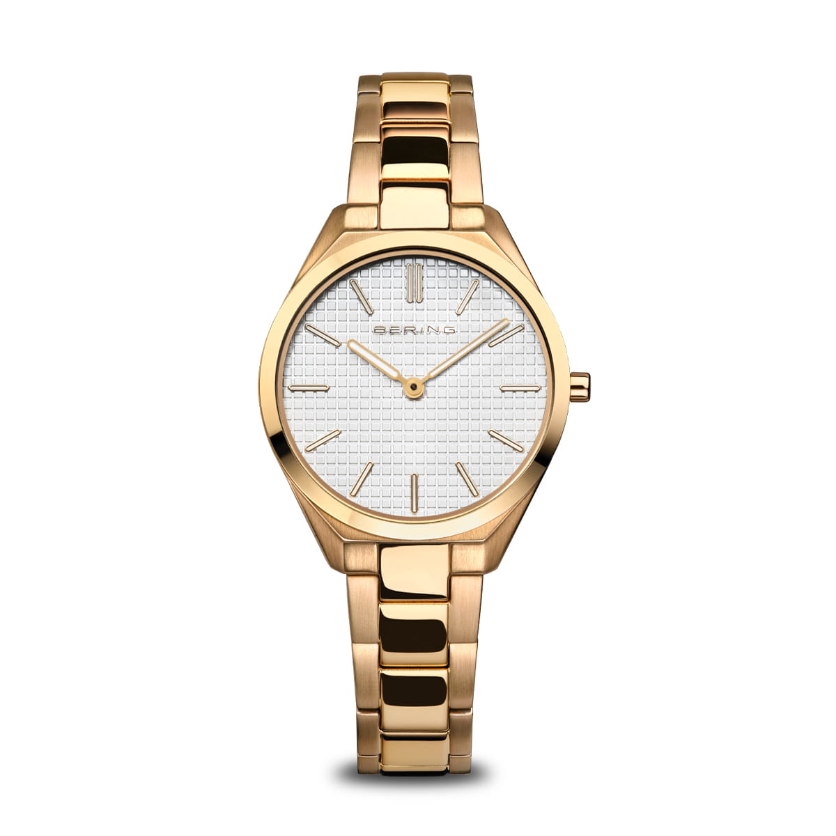 BERING Ultra Slim Polished/Brushed Gold Ladies Watch