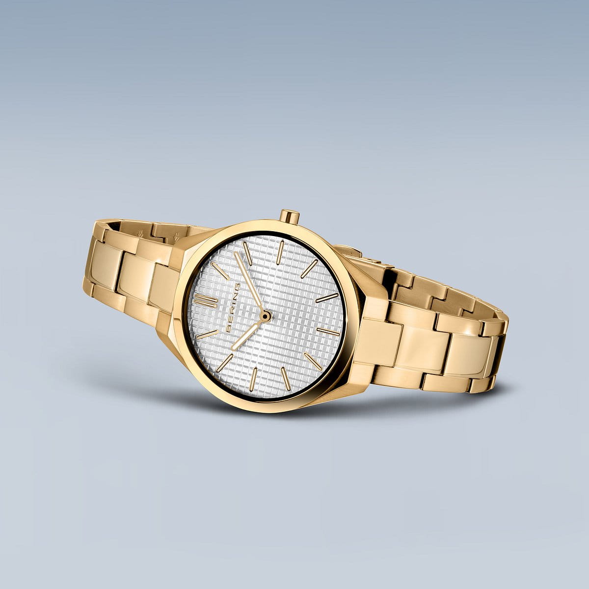 BERING Ultra Slim Polished/Brushed Gold Ladies Watch