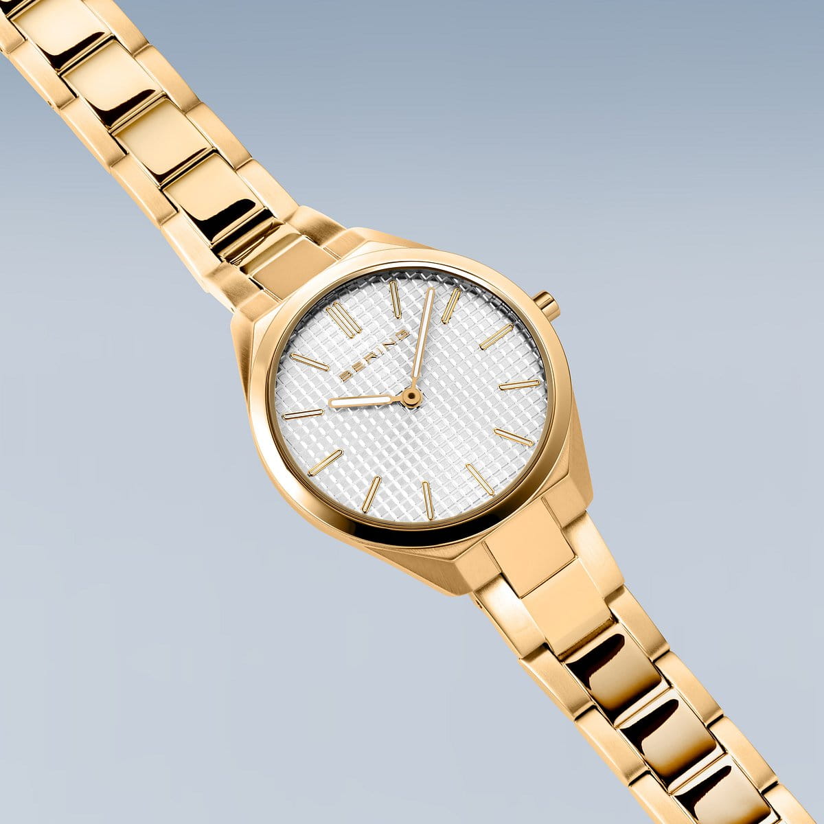 BERING Ultra Slim Polished/Brushed Gold Ladies Watch