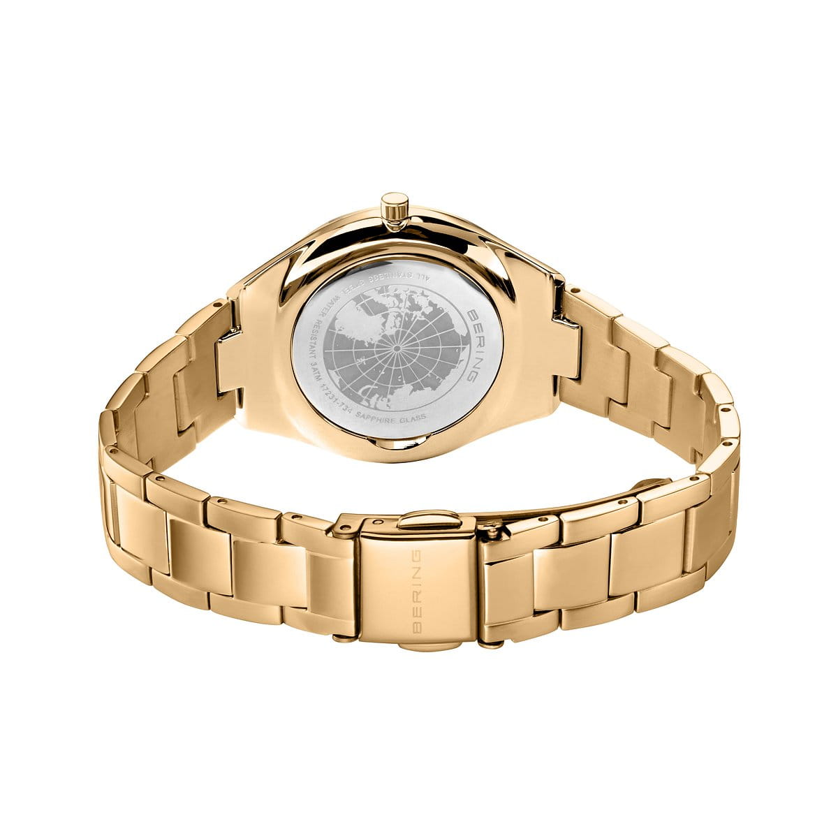 BERING Ultra Slim Polished/Brushed Gold Ladies Watch