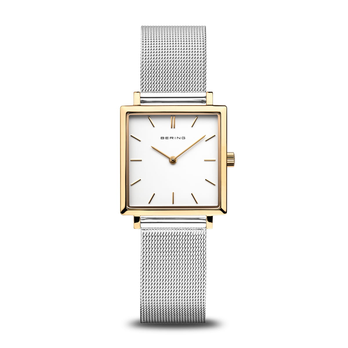 Bering Ladies Two Tone Square Mesh Strap Watch