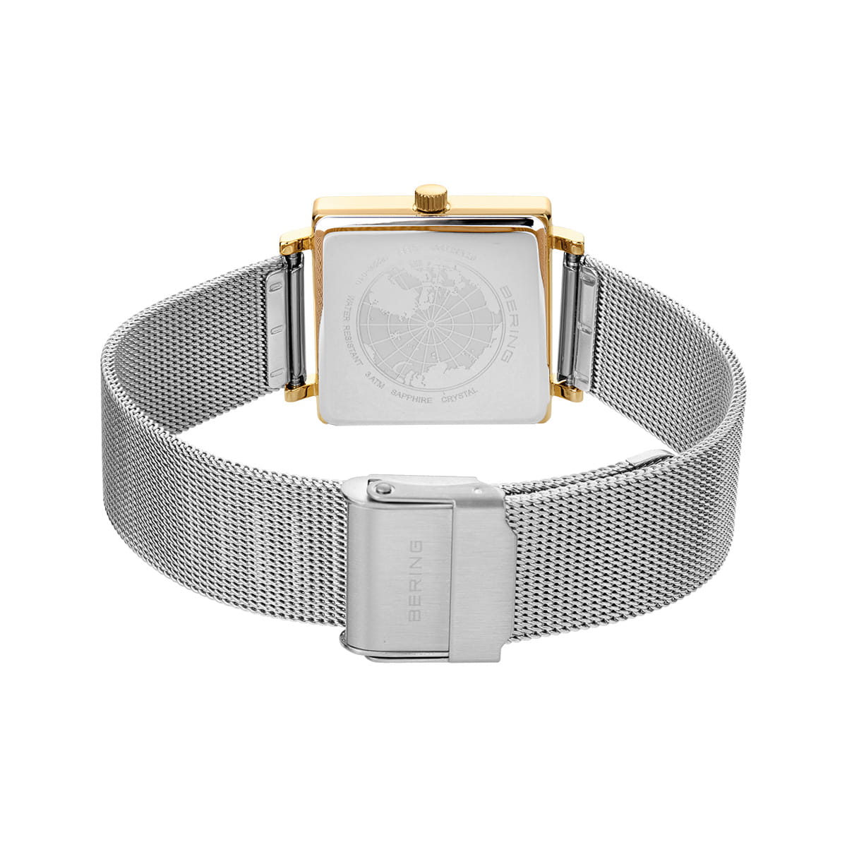 Bering Ladies Two Tone Square Mesh Strap Watch