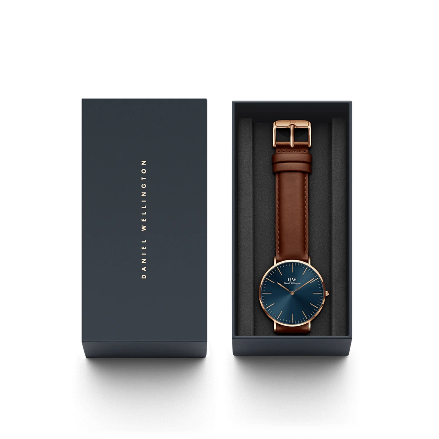 DW Classic St Mawes Watch in Rose Gold/Arctic Blue - 40mm