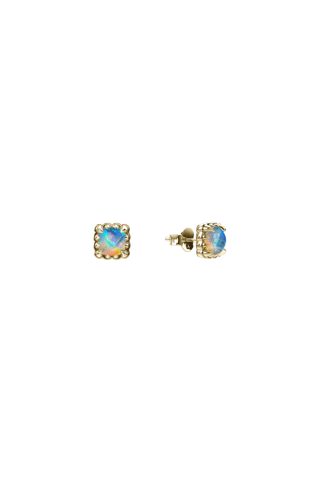 Stolen Girlfriends Club Gold Plated Mini Claw Studs Bello Opal