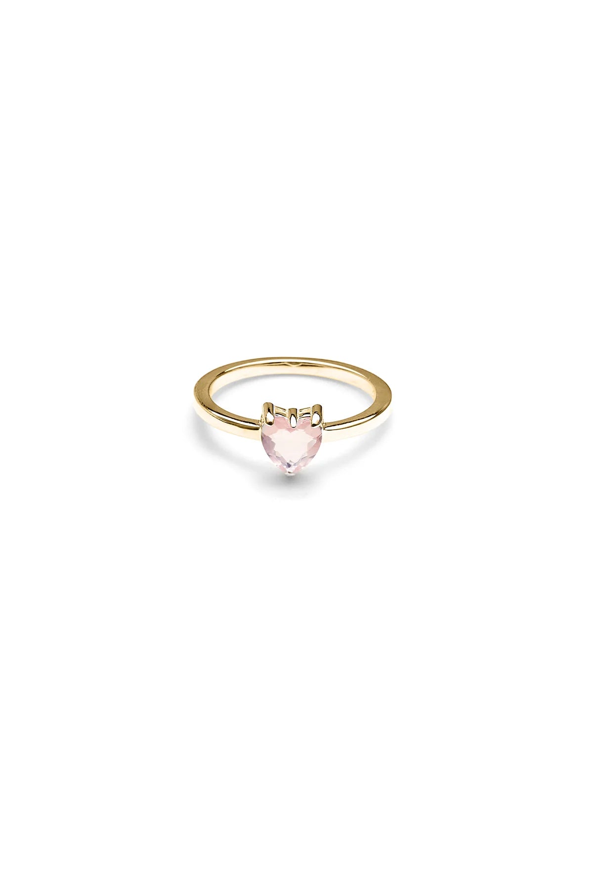 Stolen Girlfriends Club Rose Quartz Talon Ring in Yellow Gold Plated