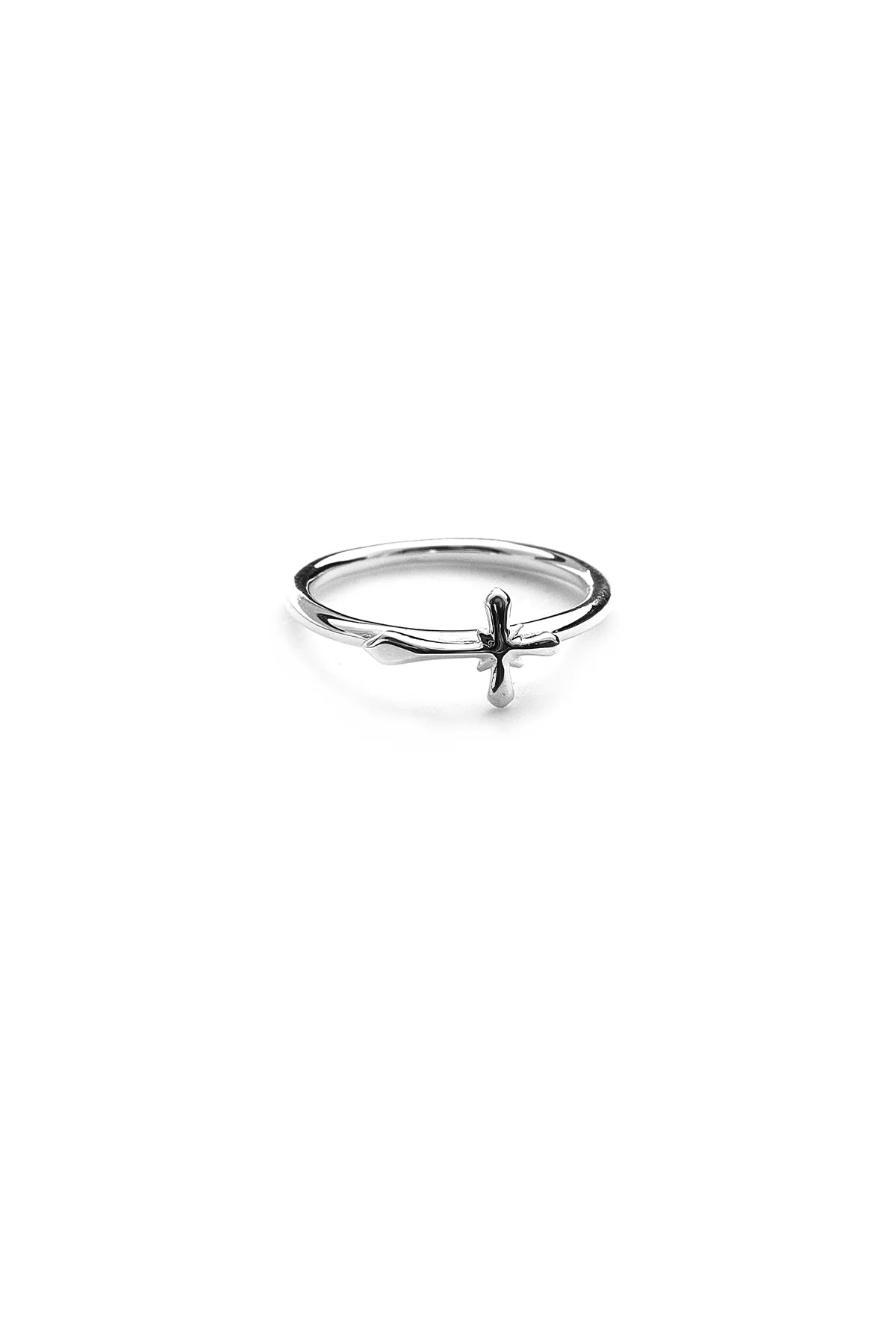 Stolen Girlfriends Club Silver Micro Gothic Cross Ring