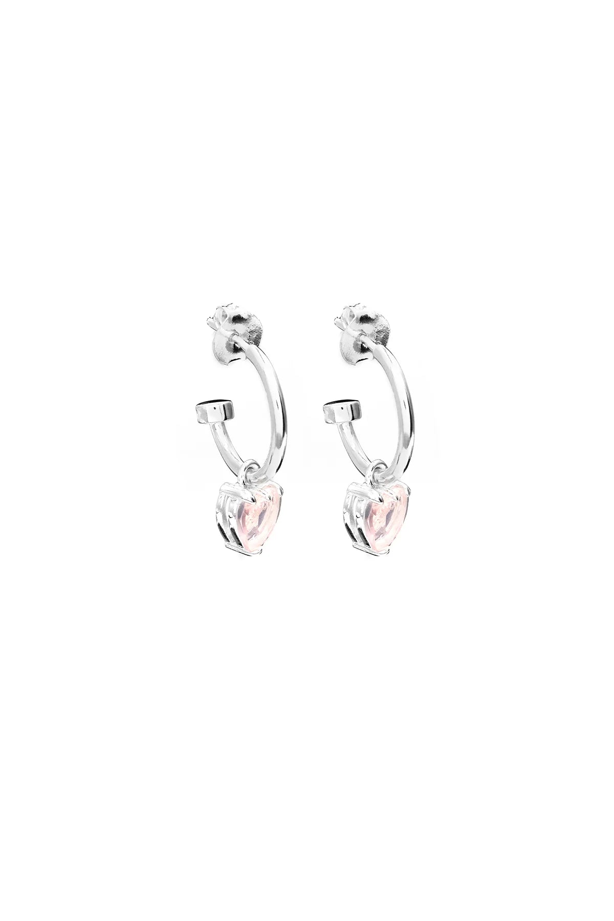 Stolen Girlfriends Club Rose Quartz Talon Anchor Sleeper Earrings in Silver