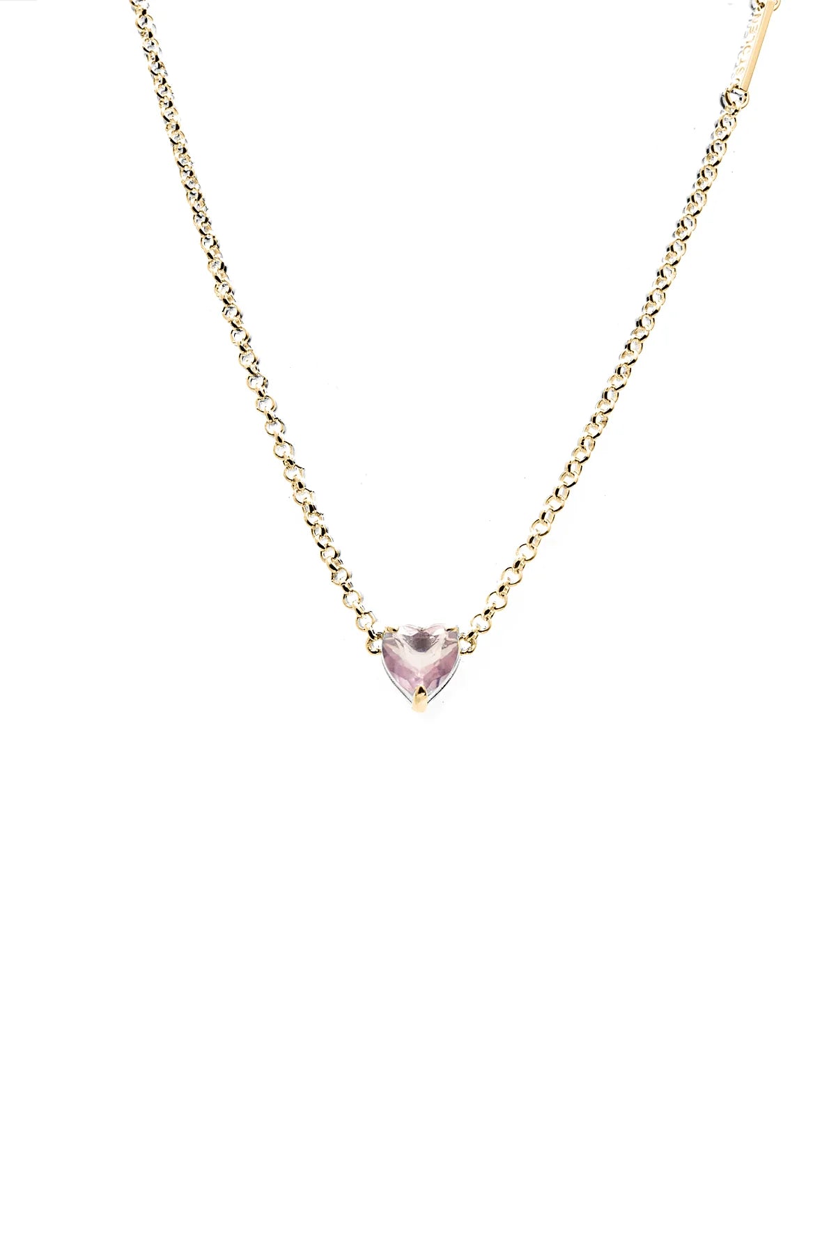 Stolen Girlfriends Club Rose Quartz Talon Necklace in Yellow Gold Plated