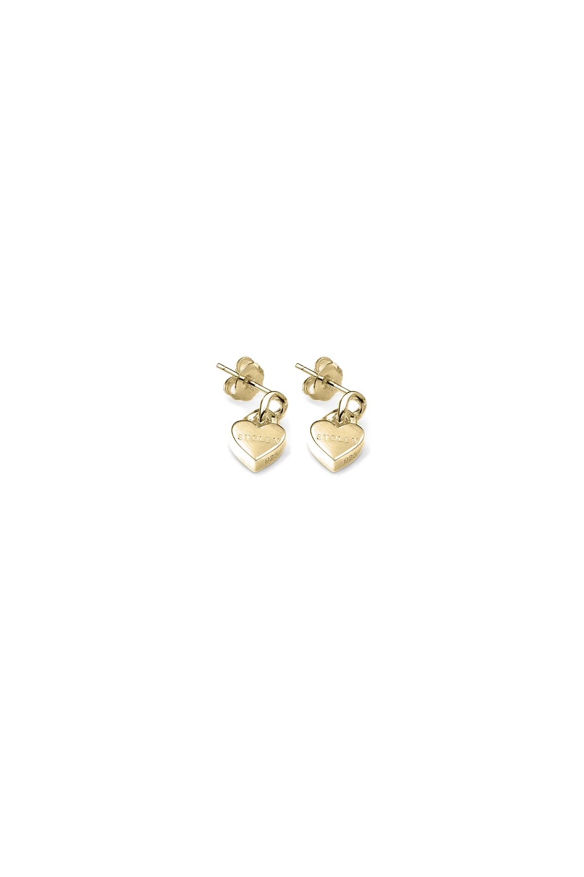 Stolen Girlfriends Club Mini Love Chain Earrings - Yellow Gold Plated