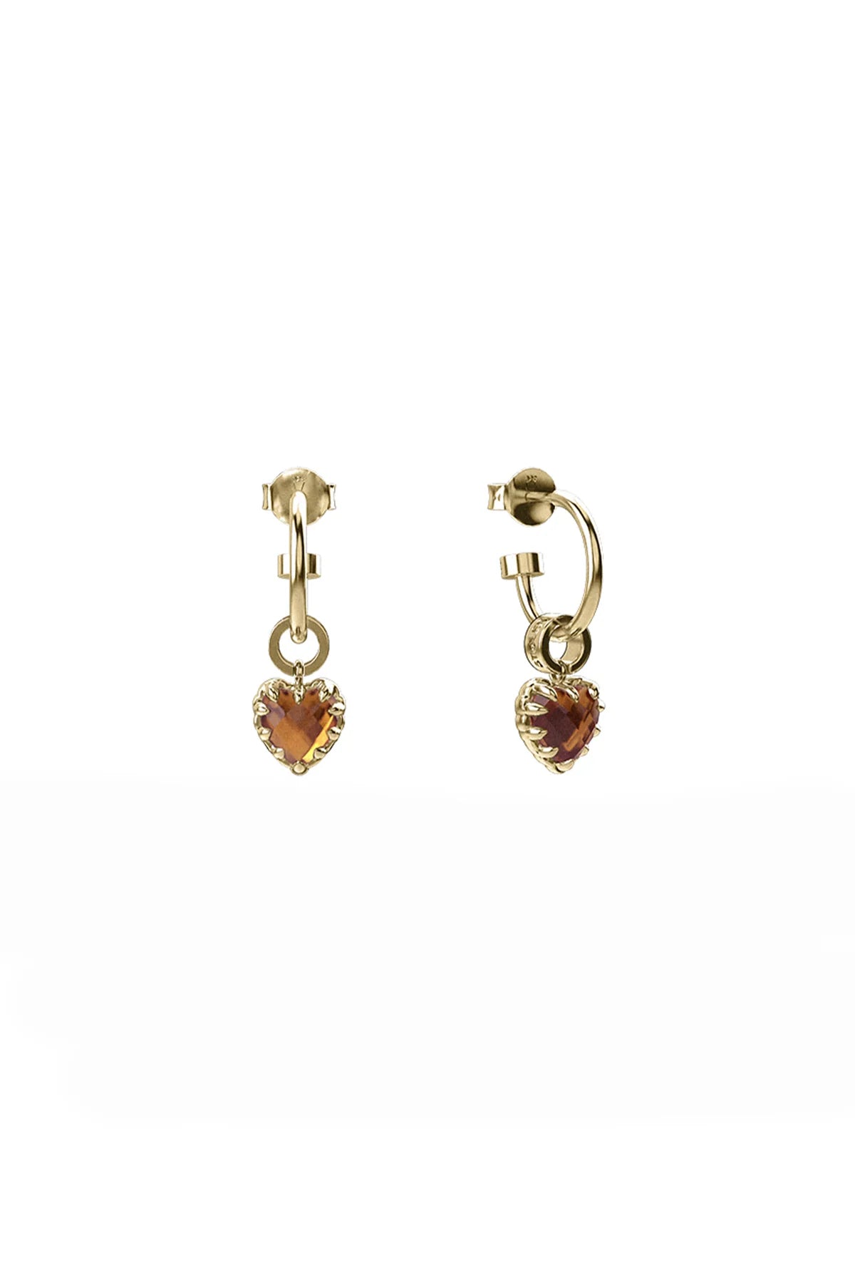 Stolen Girlfriends Club Gold Love Anchor Earrings in Citrine