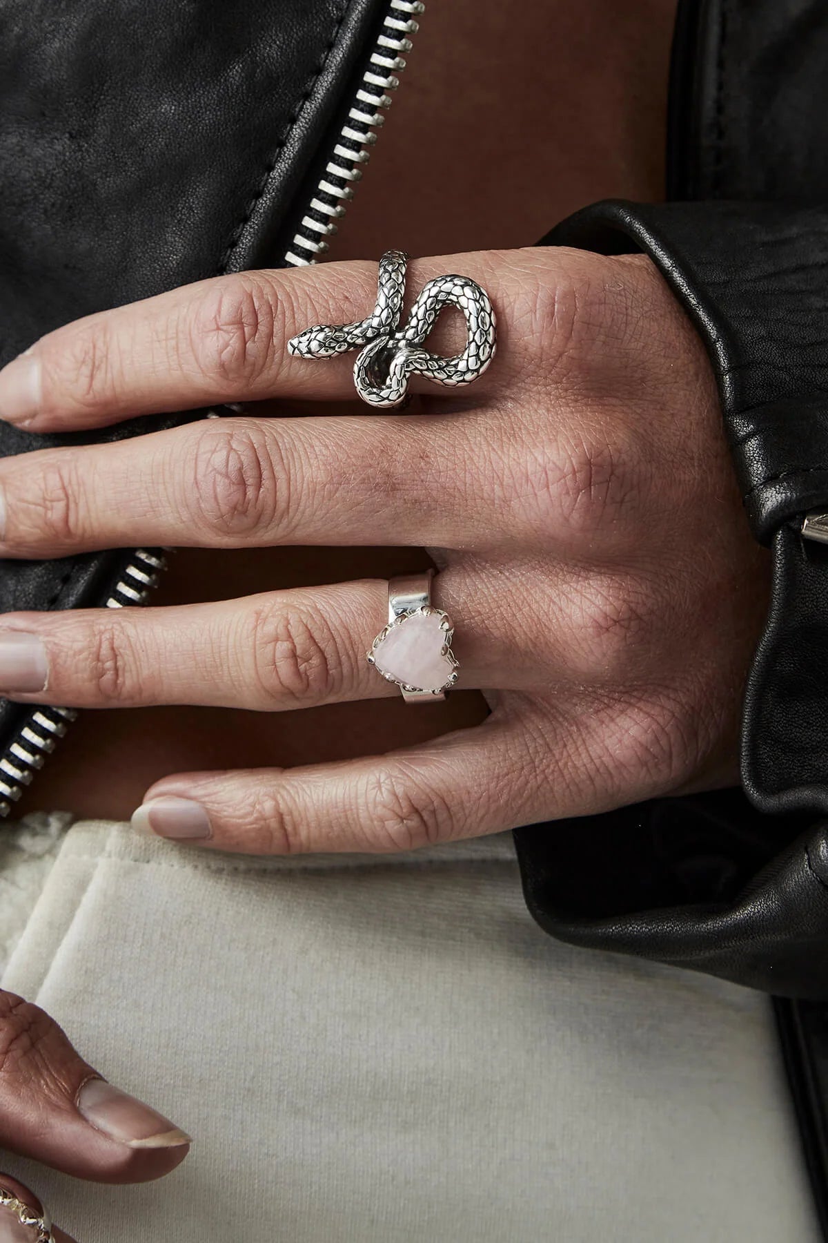 Stolen Girlfriends Club Love Claw Ring Rose Quartz