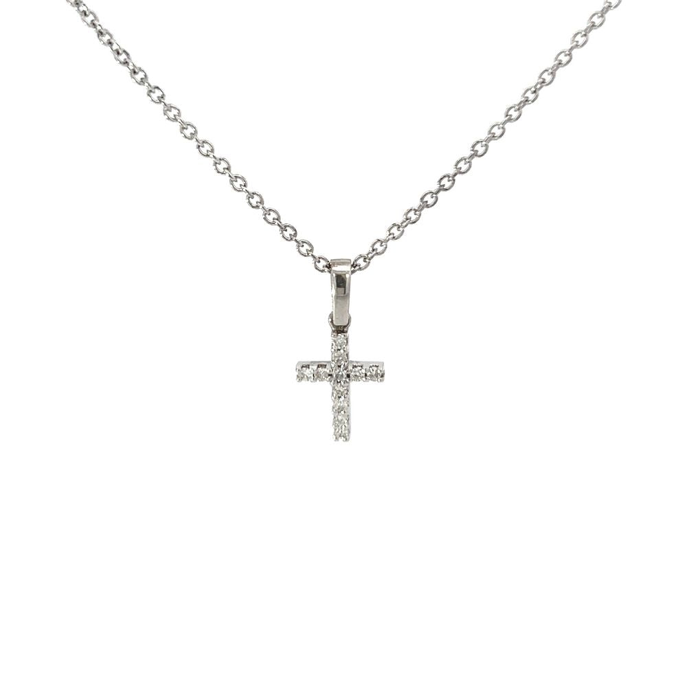 18ct Gold & Diamond Petite Cross Pendant