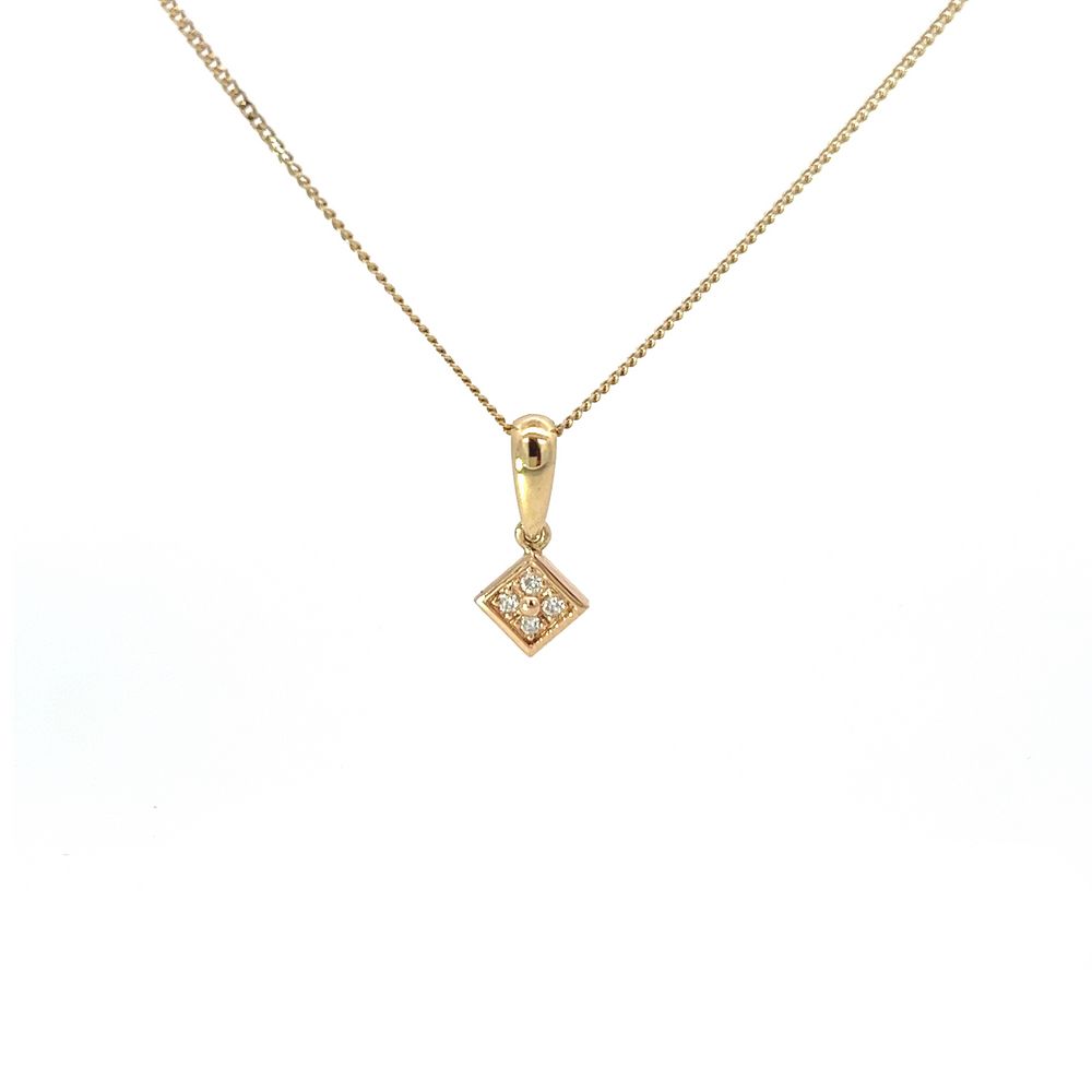 9ct Gold & Diamond Geometric Pendant