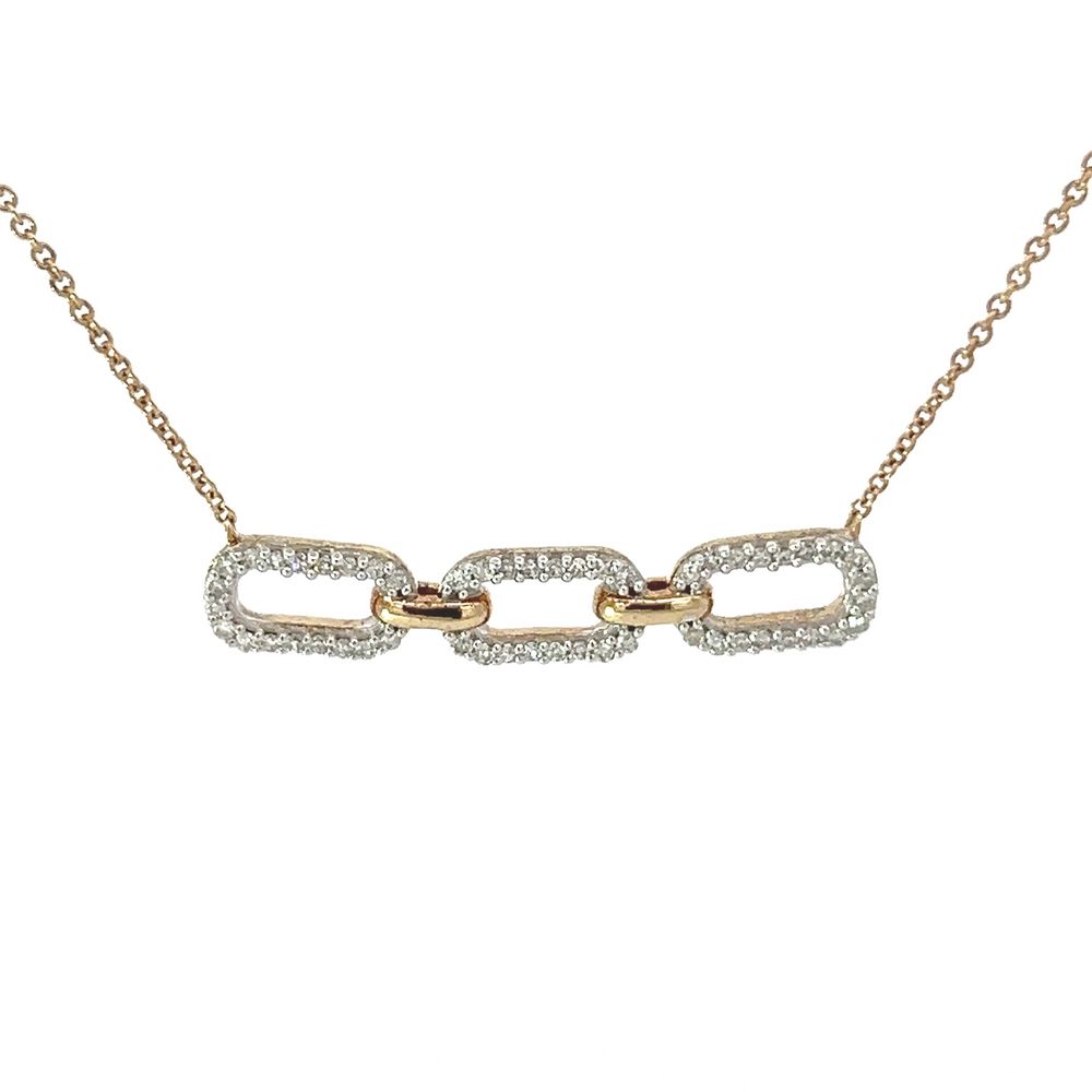 9ct Gold & Diamond Chain Link Necklace