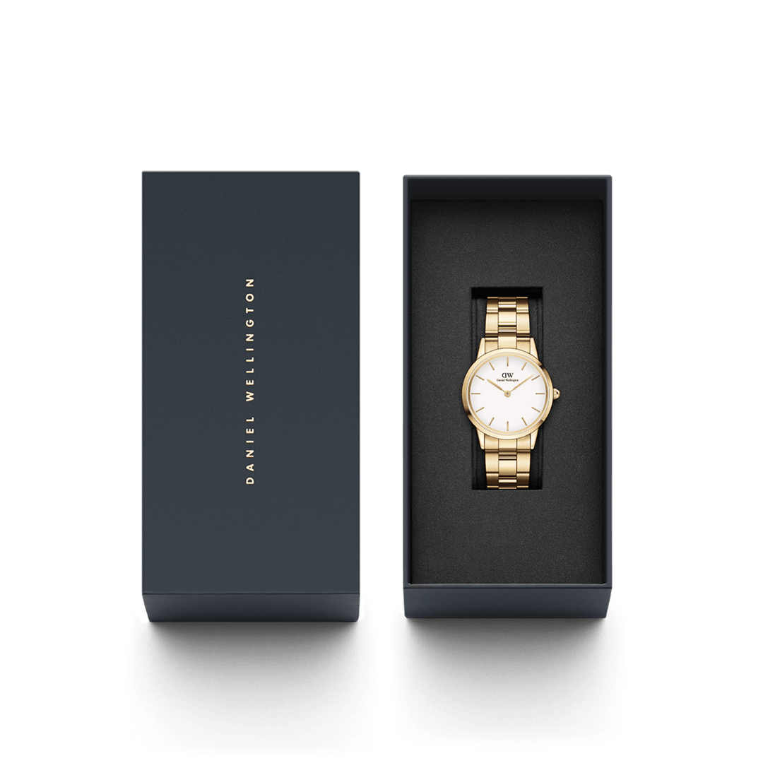 DW Iconic Link Watch in Gold/White - 32mm