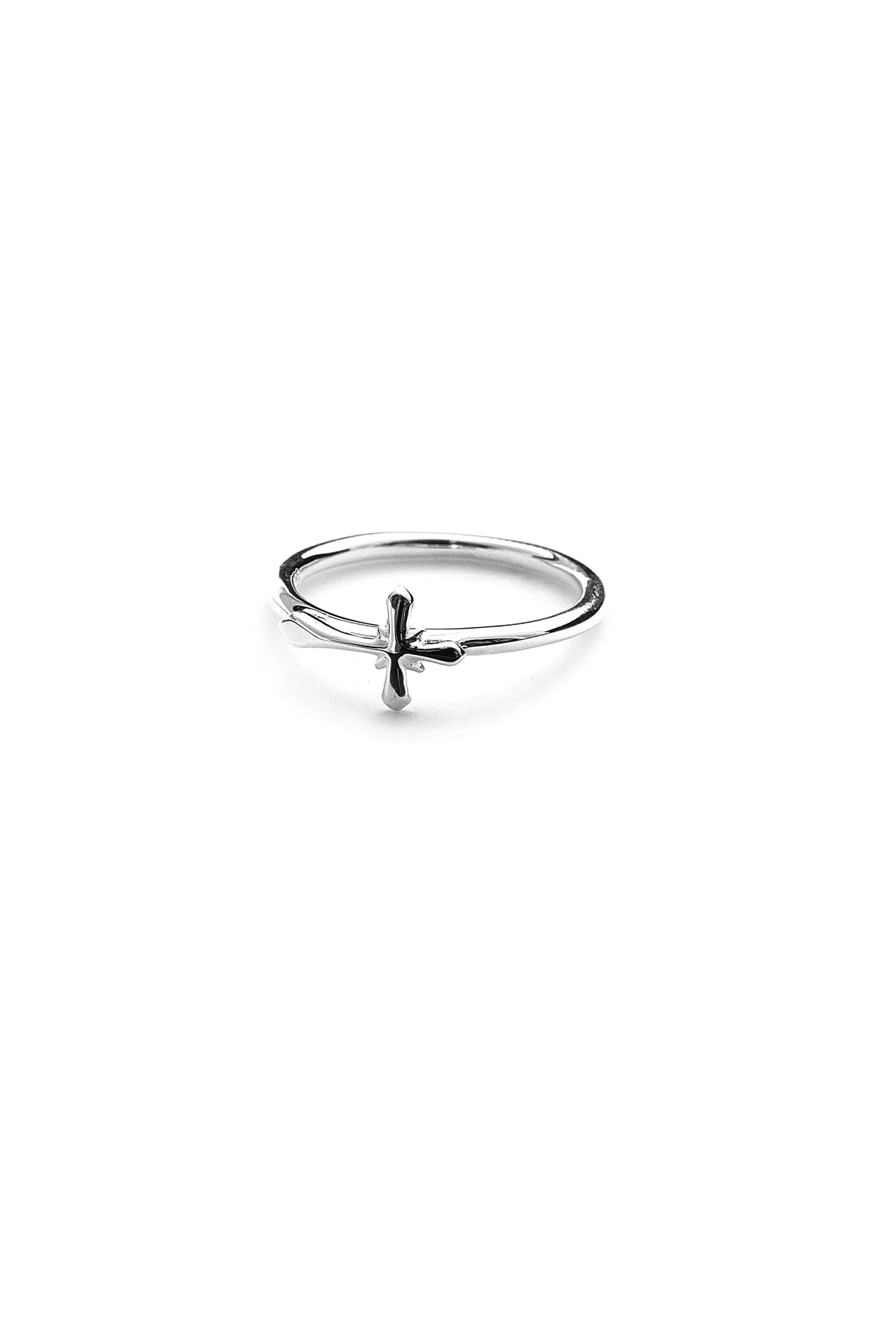 Stolen Girlfriends Club Silver Micro Gothic Cross Ring