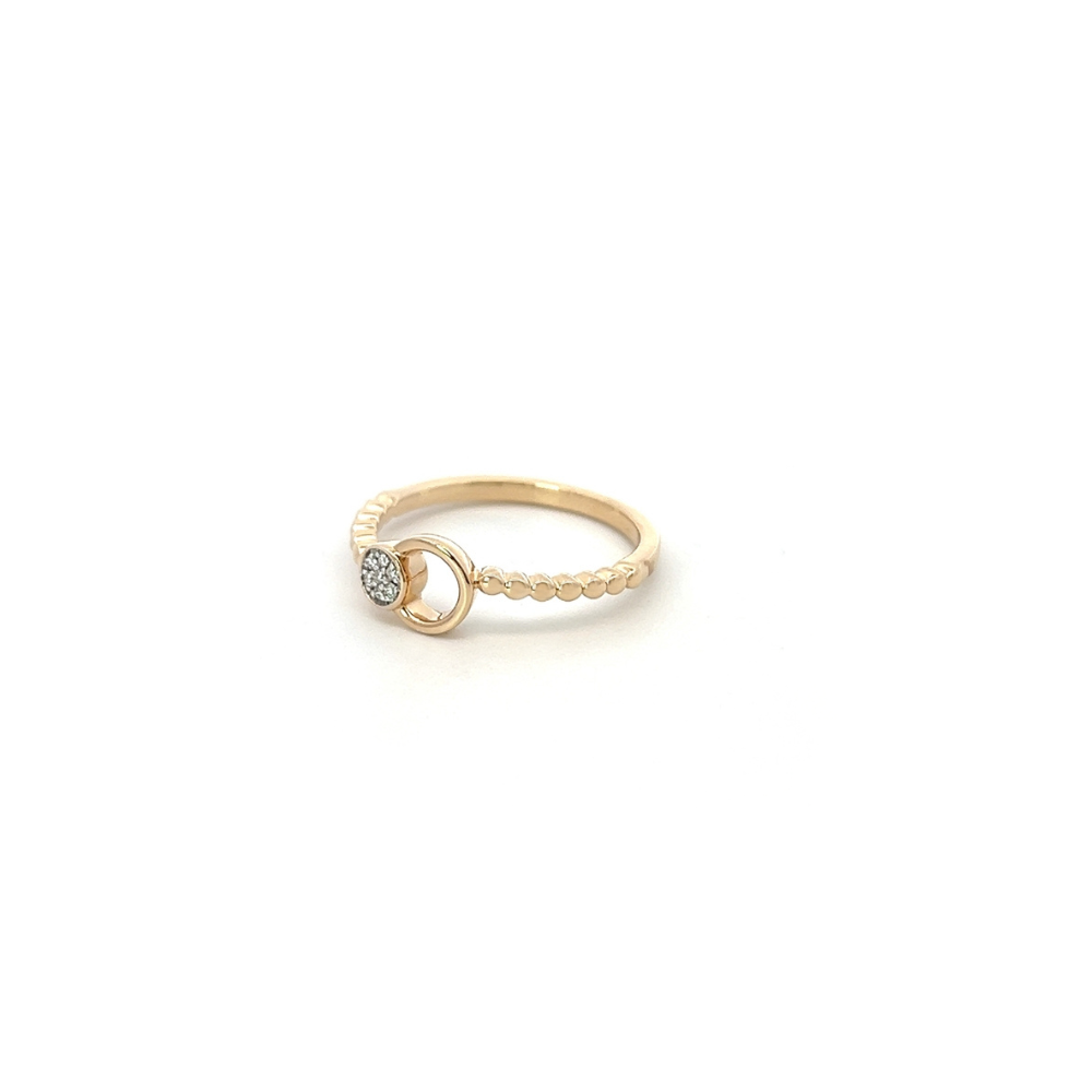 9ct Yellow Gold & Diamond Circle Ring