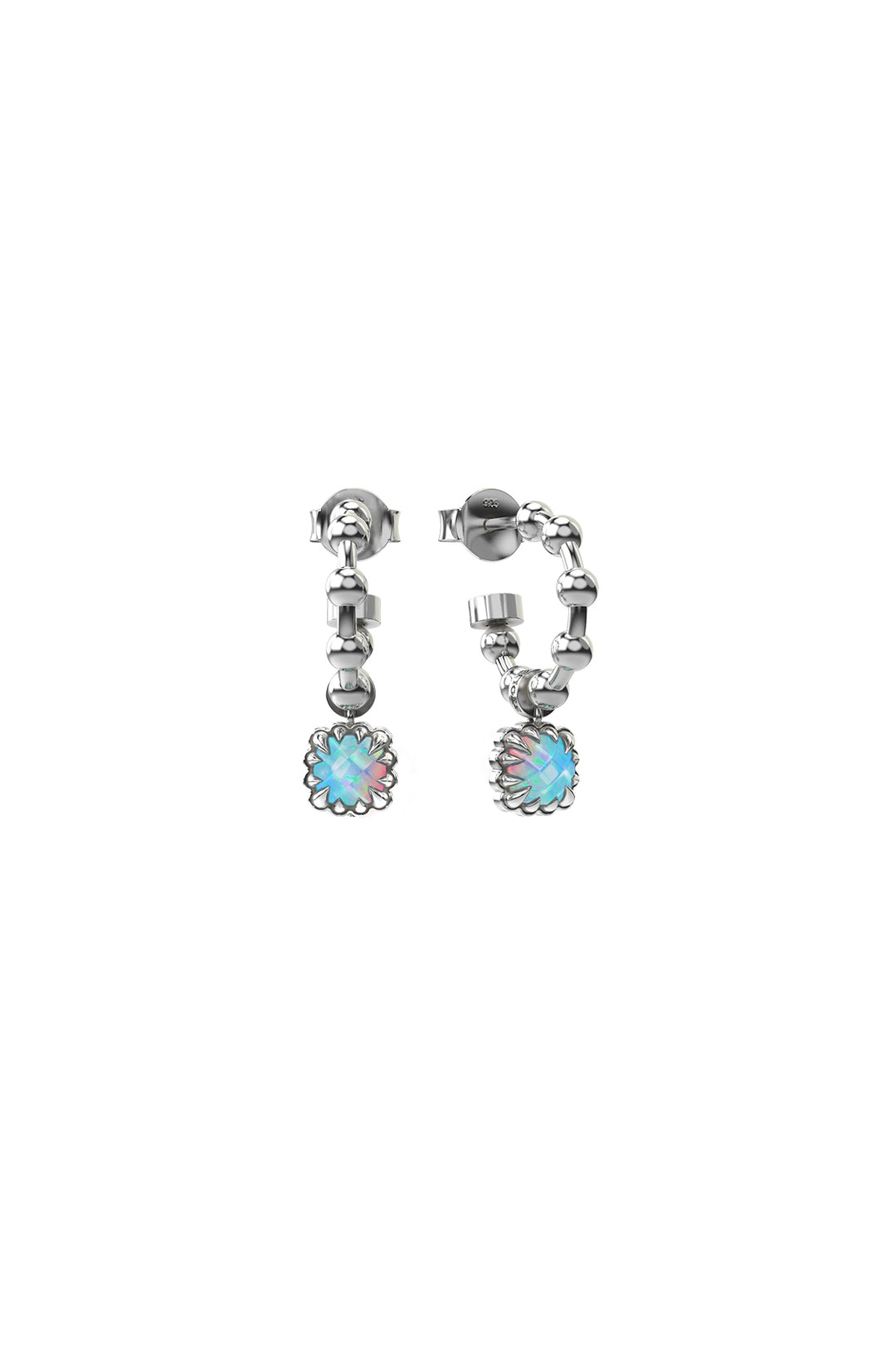 Stolen Girlfriends Club Baby Claw Ball Chain Sleeper Earrings Bello Opal