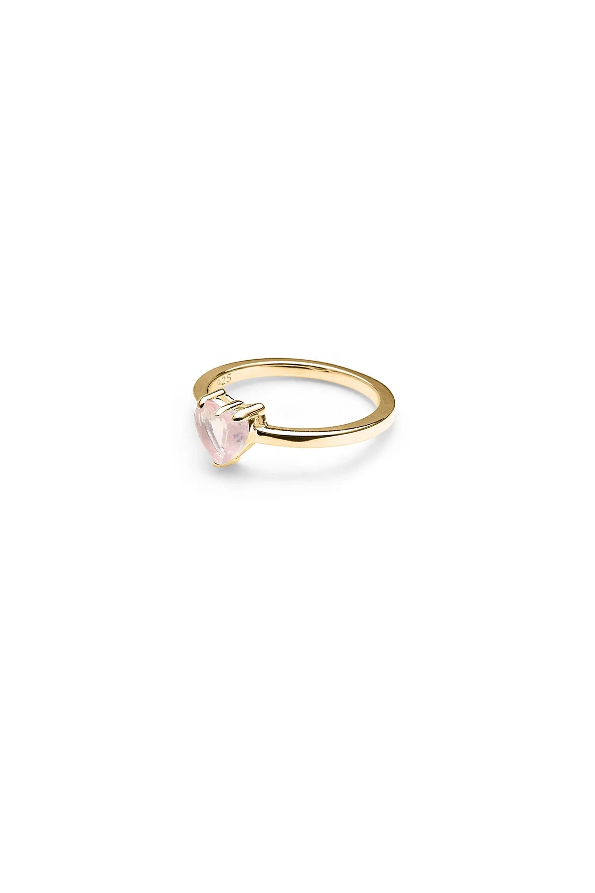 Stolen Girlfriends Club Rose Quartz Talon Ring in Yellow Gold Plated