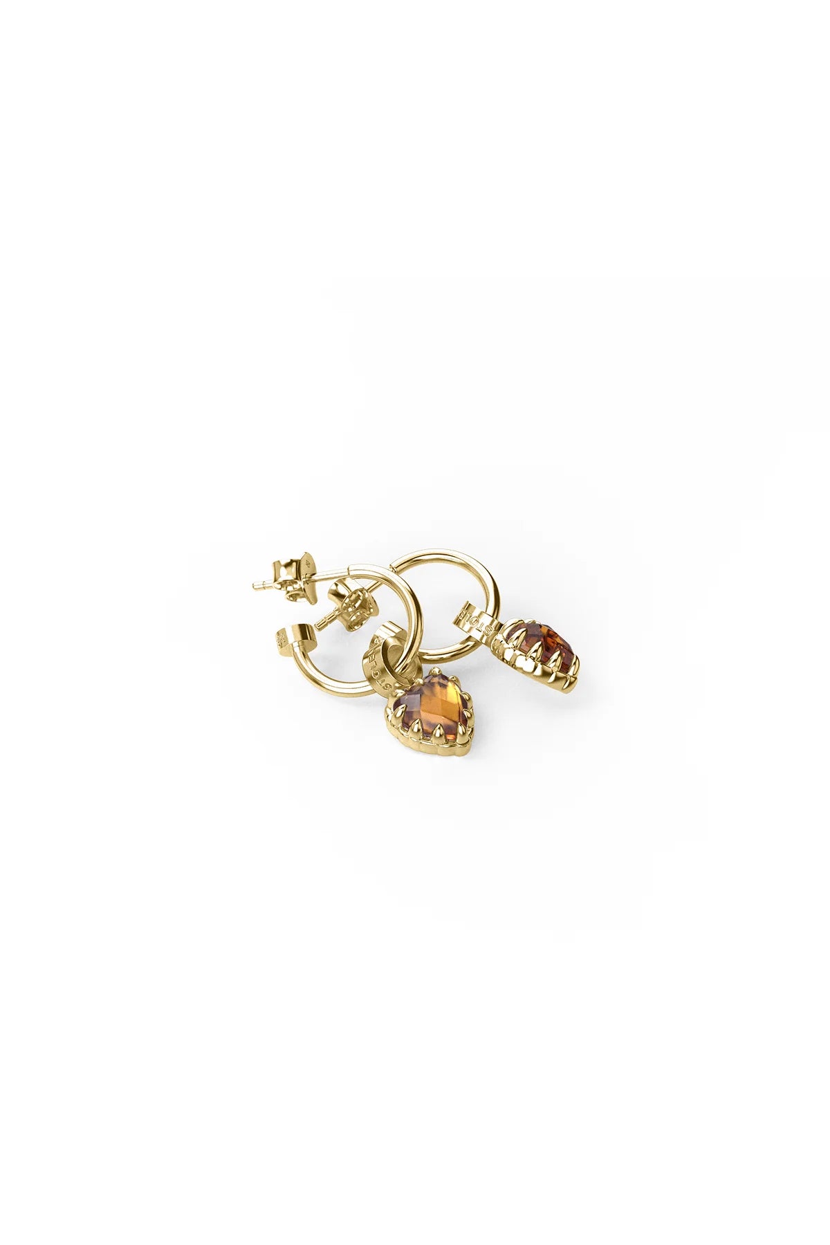 Stolen Girlfriends Club Gold Love Anchor Earrings in Citrine