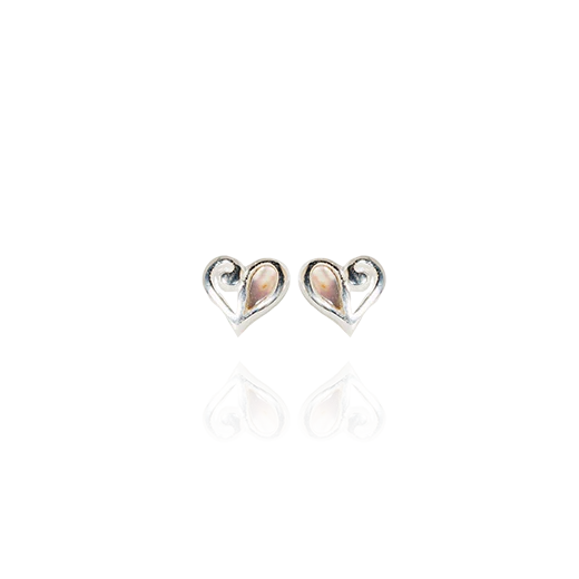 Evolve Mini Pāua Heart Studs (Treasured)