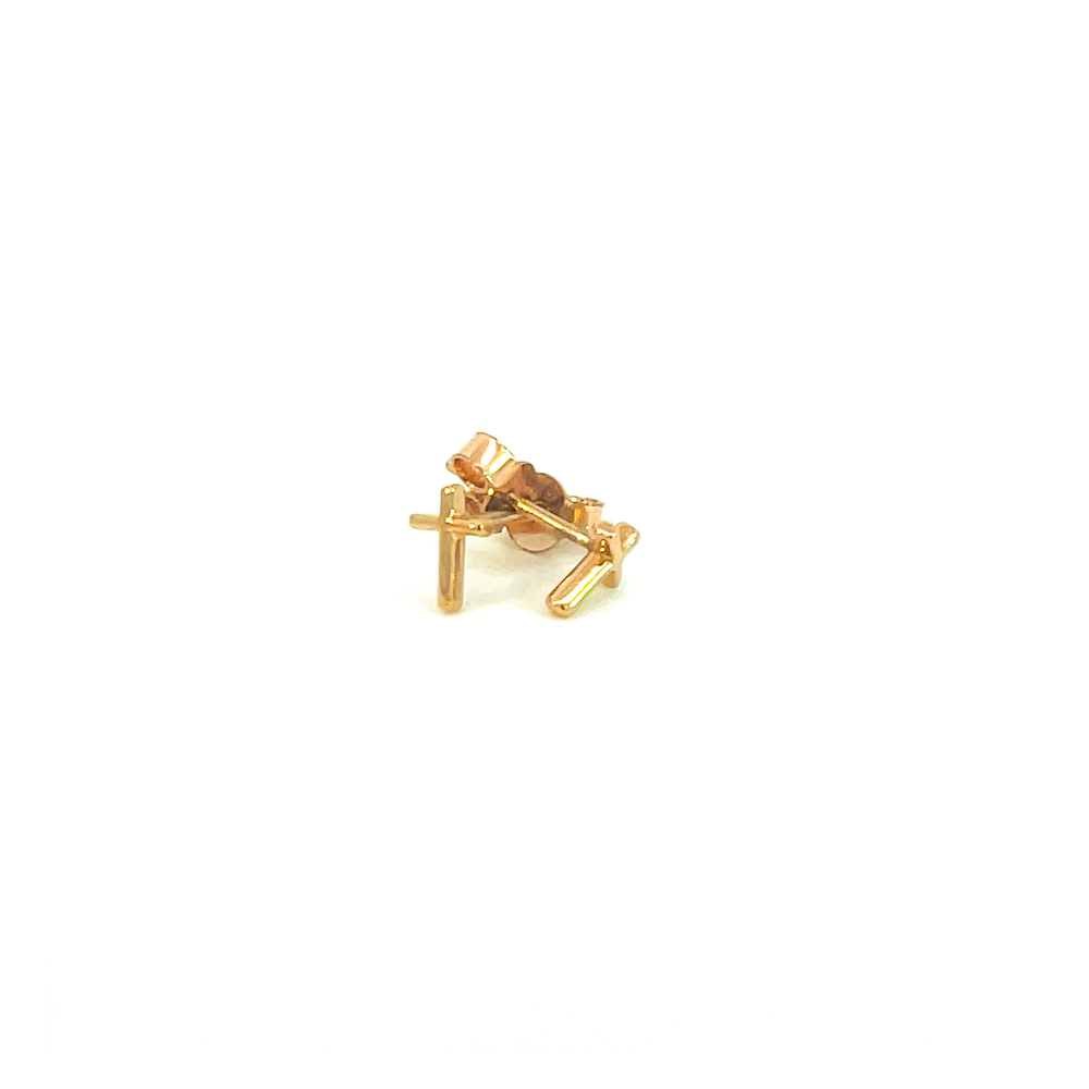Petite Cross Studs in 9ct Yellow Gold