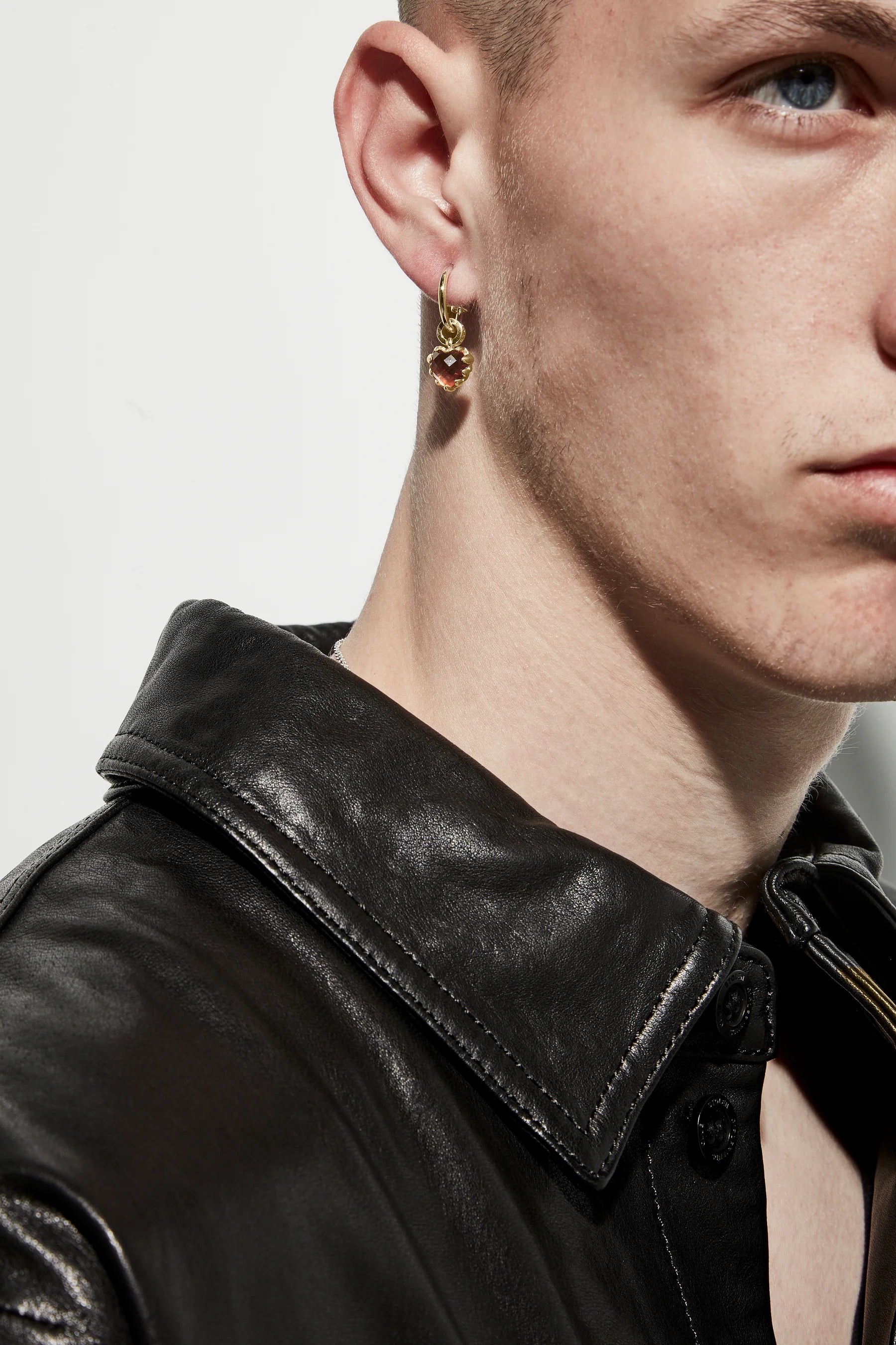 Stolen Girlfriends Club Gold Love Anchor Earrings in Citrine