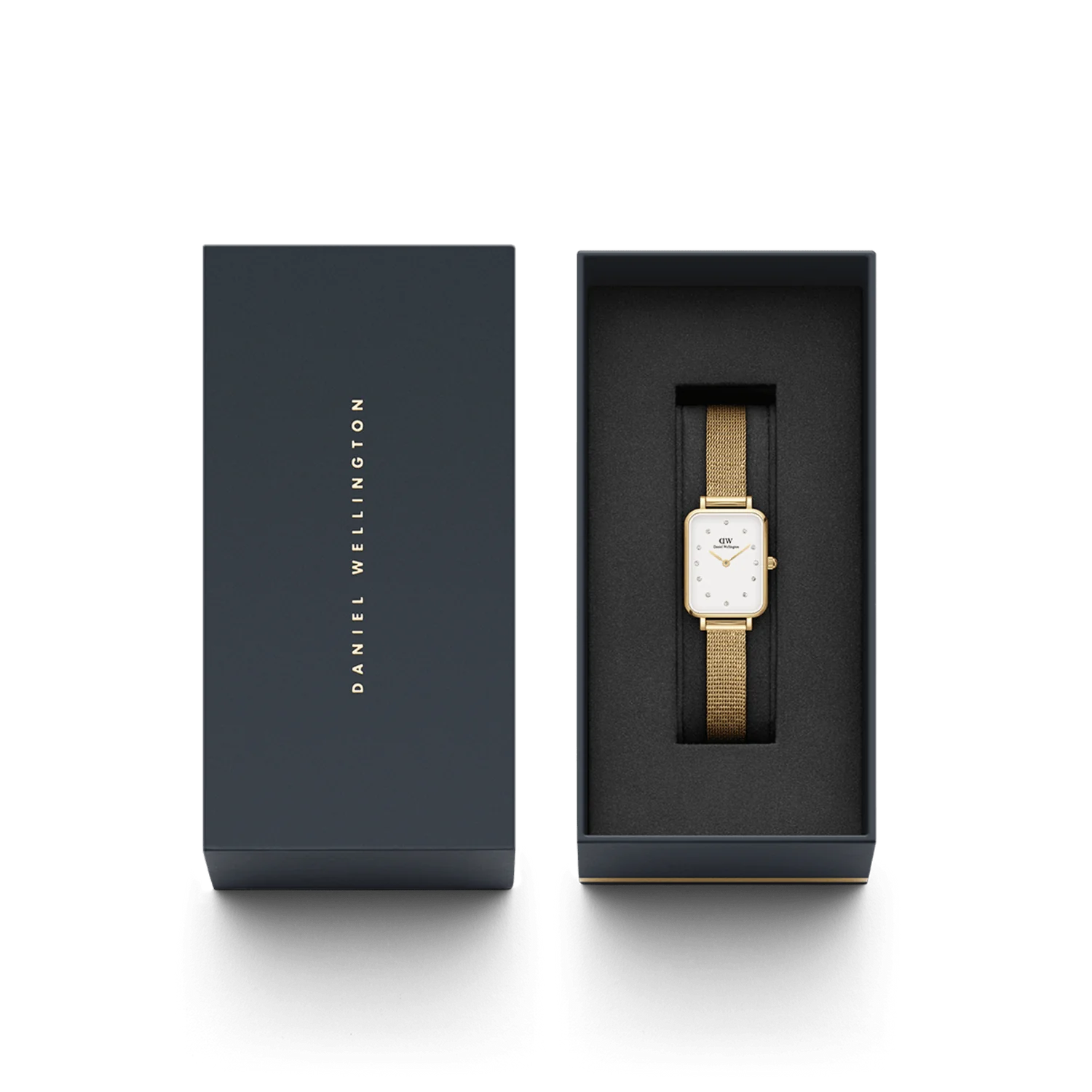 DW Quadro Lumine Pressed Watch in Evergold - 20mm x 26mm