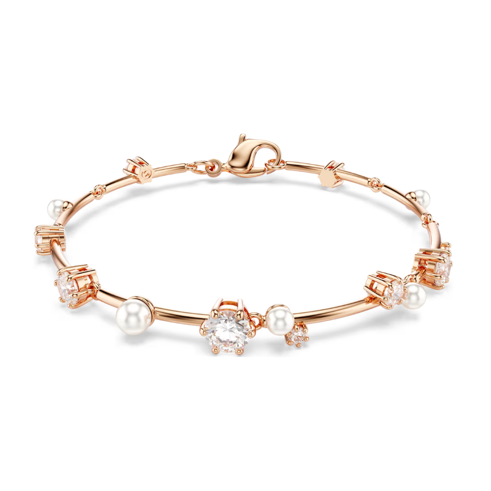 Swarovski Constella Bar Crystal-Pearl Tennis Bracelet