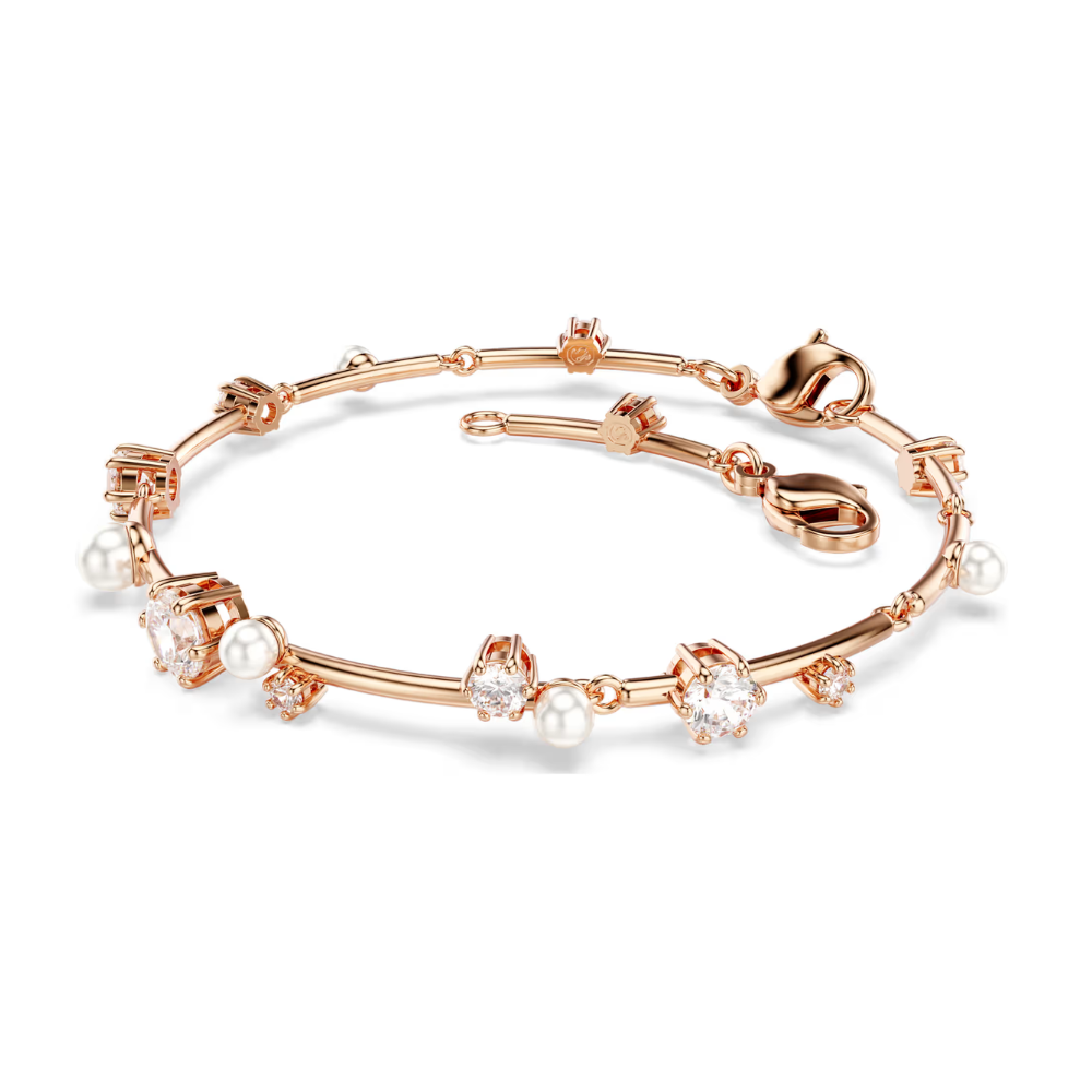 Swarovski Constella Bar Crystal-Pearl Tennis Bracelet